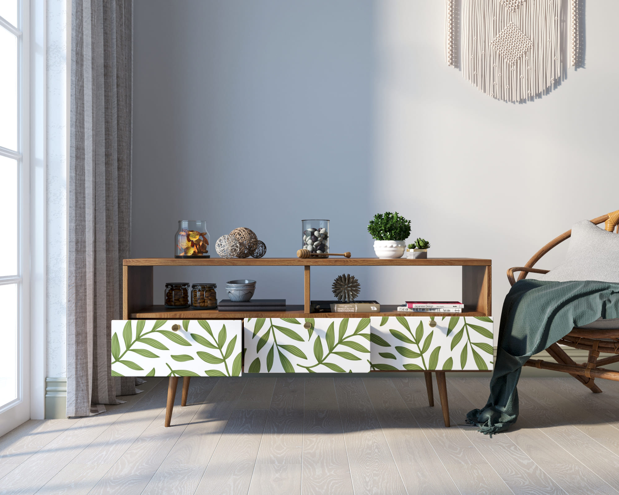 купить Консоль "Berber" с тремя ящиками принт 28 арт BB23/Print_28