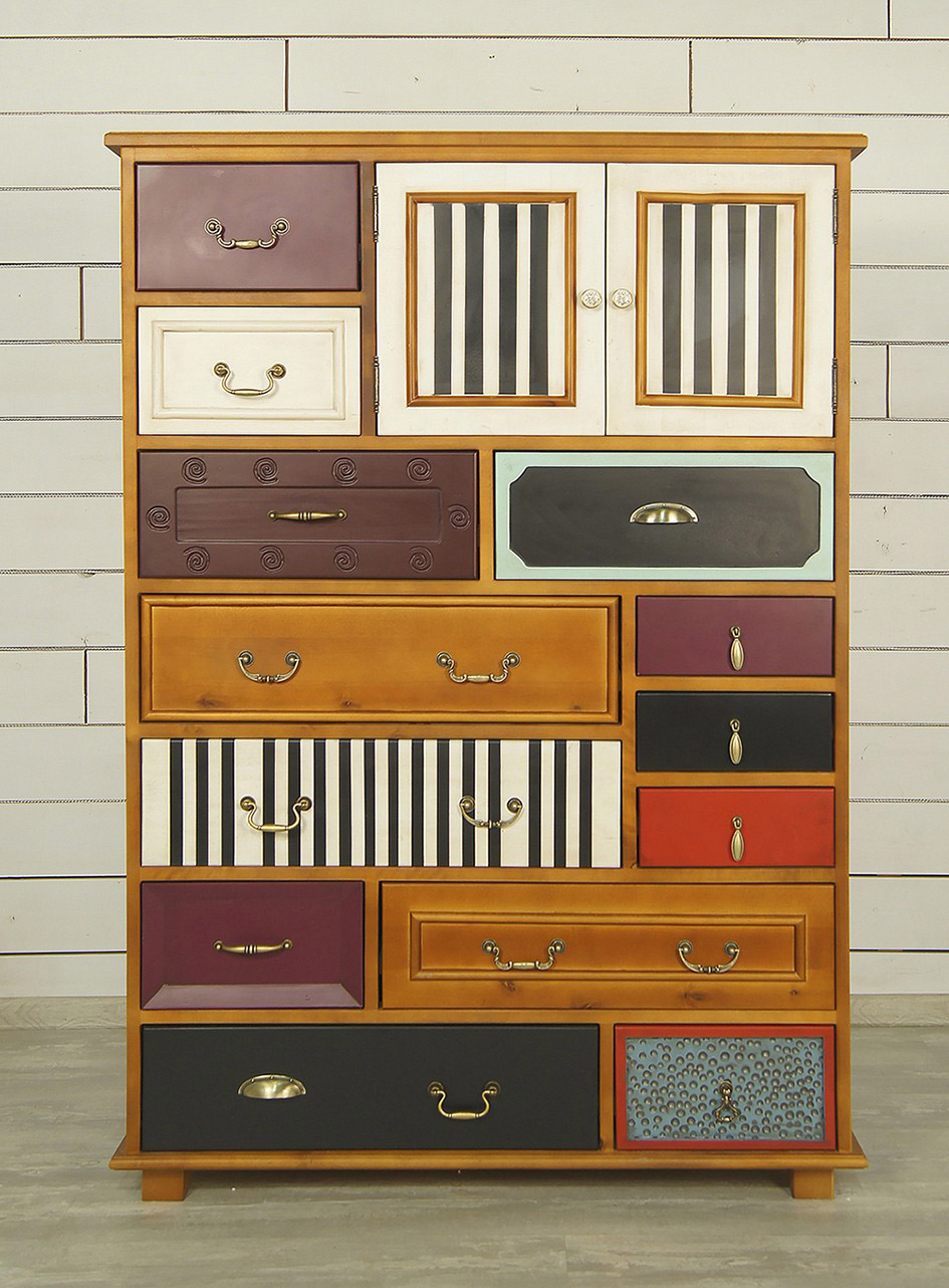 Комод «Gouache Birch» вертикальный арт M10535ETG/1 на заказ