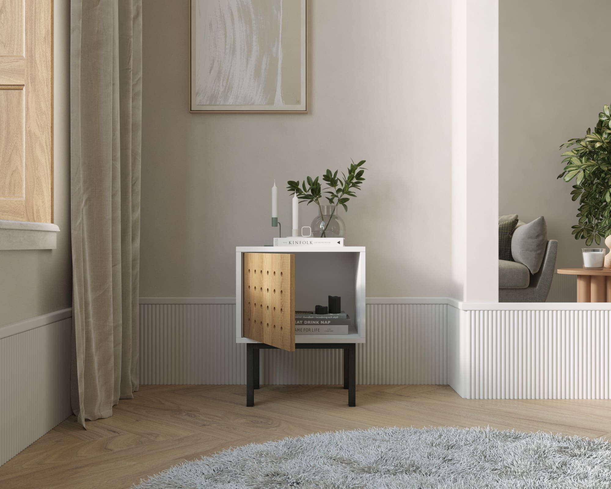 купить Тумбочка с дверкой  KOTO арт KT02 Белый