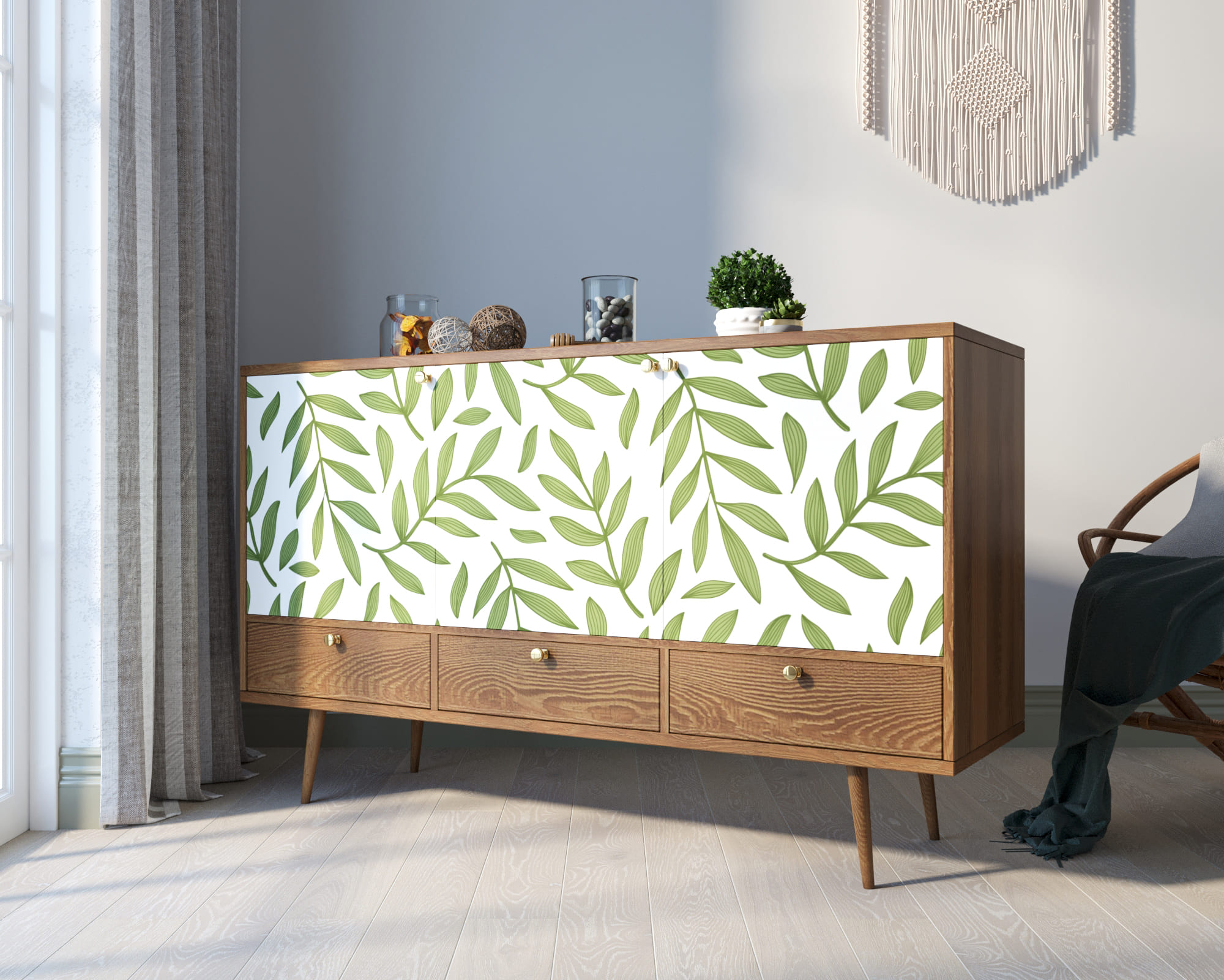 заказать Комод "Berber" три дверки и три ящика 28 принт арт BB24/Print_28