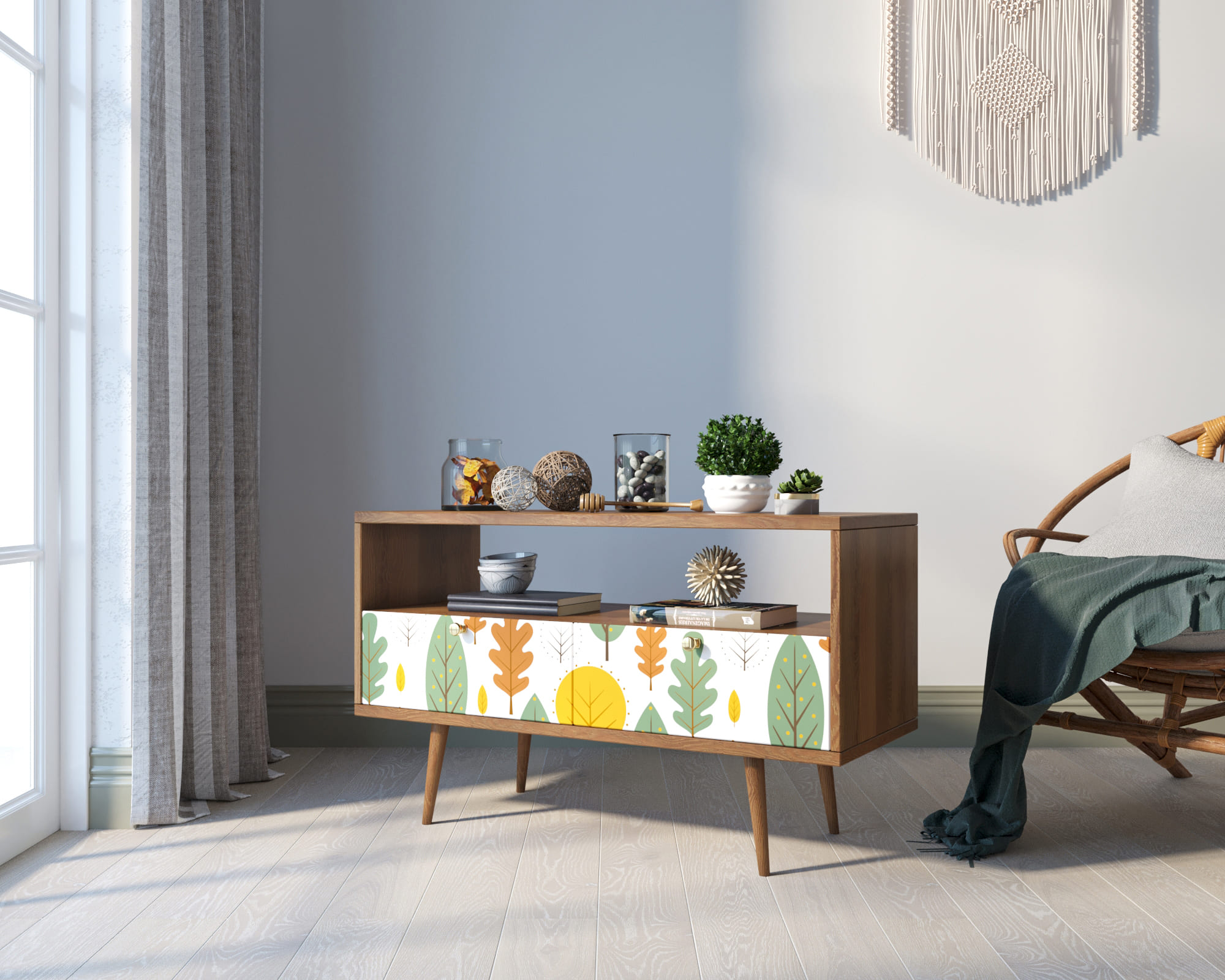 заказать Консоль "Berber" с двумя ящиками принт 30 арт BB22/Print_30