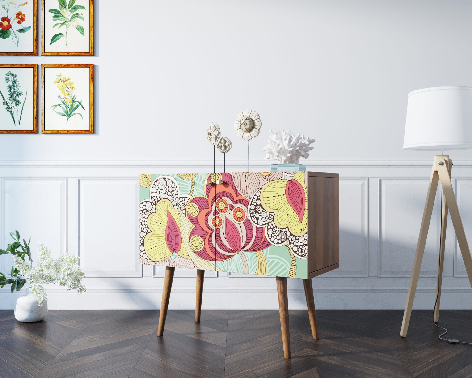 Комод на высоких ножках "Berber" малый 6 принт арт BB13/Print_06 в интернет-магазине в Москве Комод на высоких ножках "Berber" малый 6 принт арт BB13/Print_06 в интернет-магазине