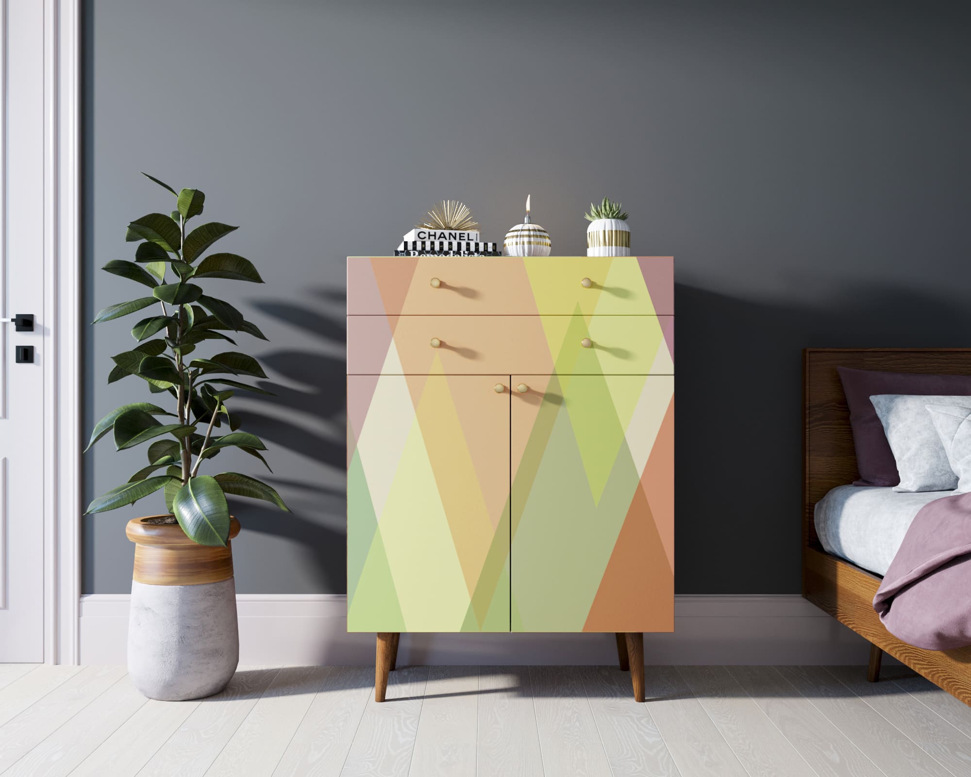 Комод "Berber" большой принт 16 арт BB12/Print_16 в интерьере