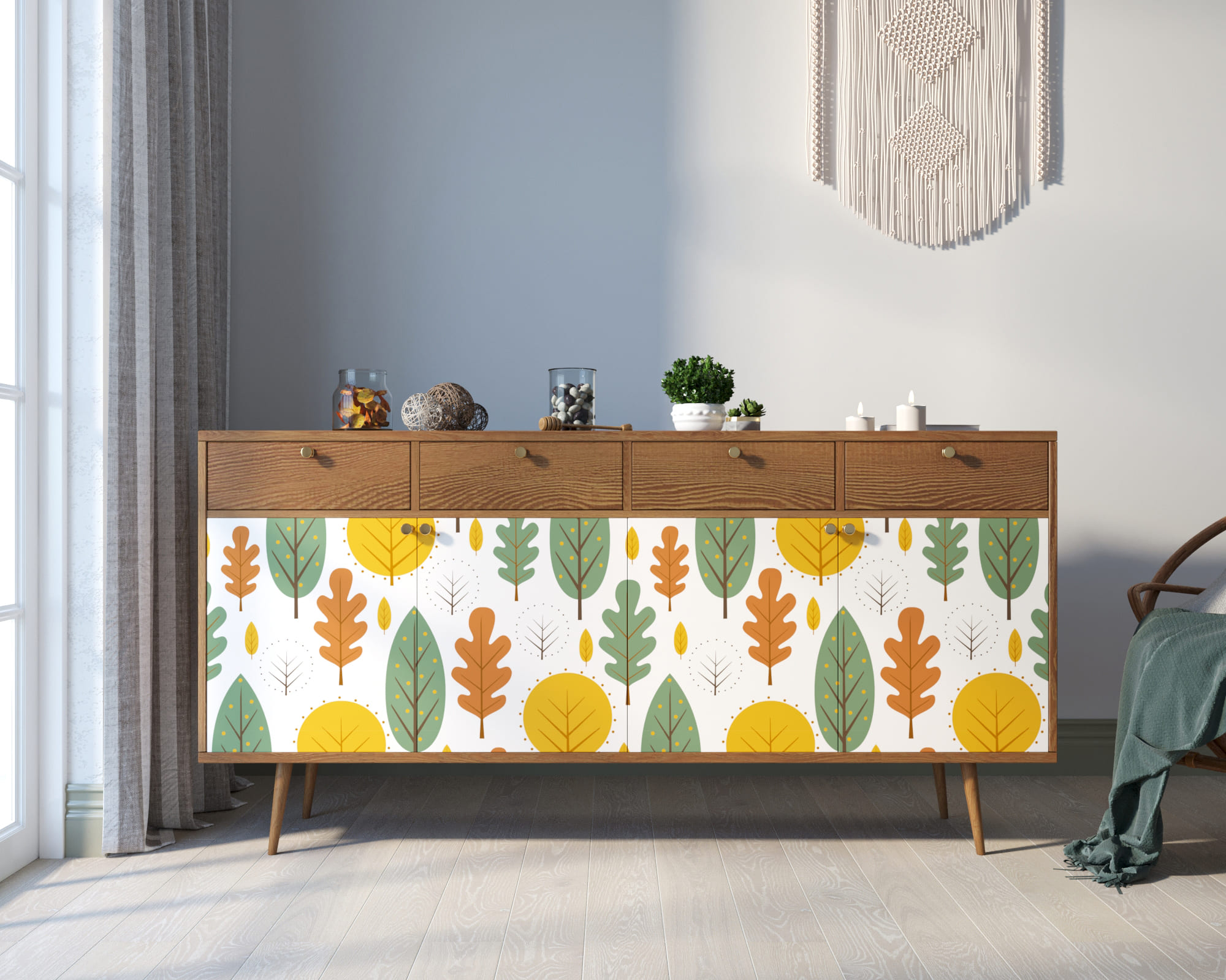 Комод "Berber" четыре дверки и четыре ящика 30 принт арт BB25/Print_30 в интернет-магазине