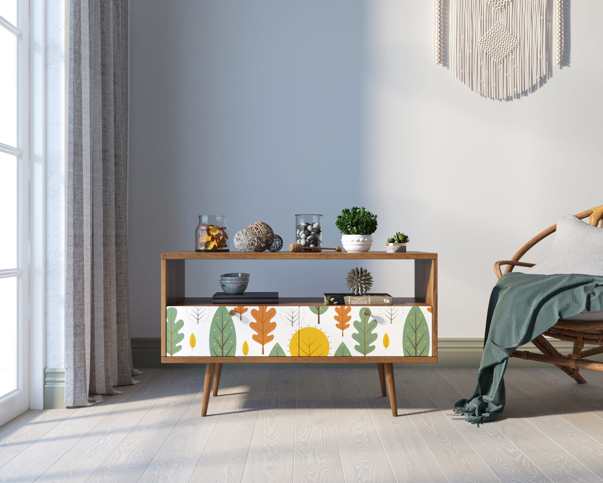 Консоль "Berber" с двумя ящиками принт 30 арт BB22/Print_30 в интернет-магазине