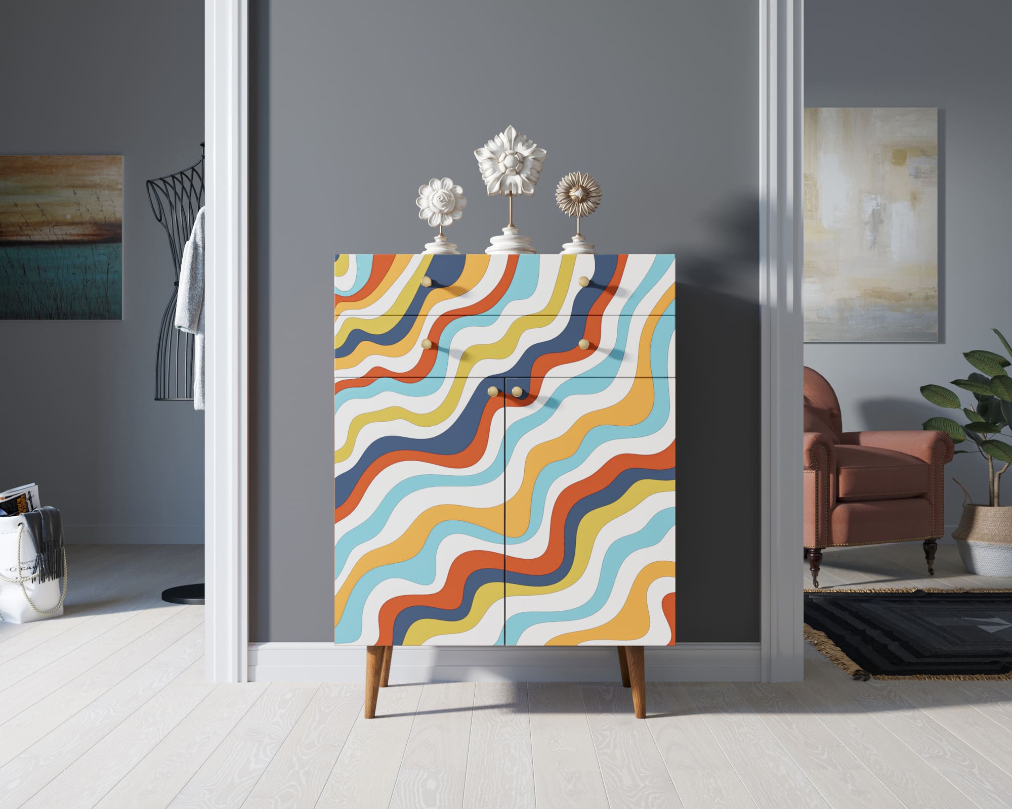 Комод "Berber" большой 21 принт арт BB12/Print_21 в интерьере