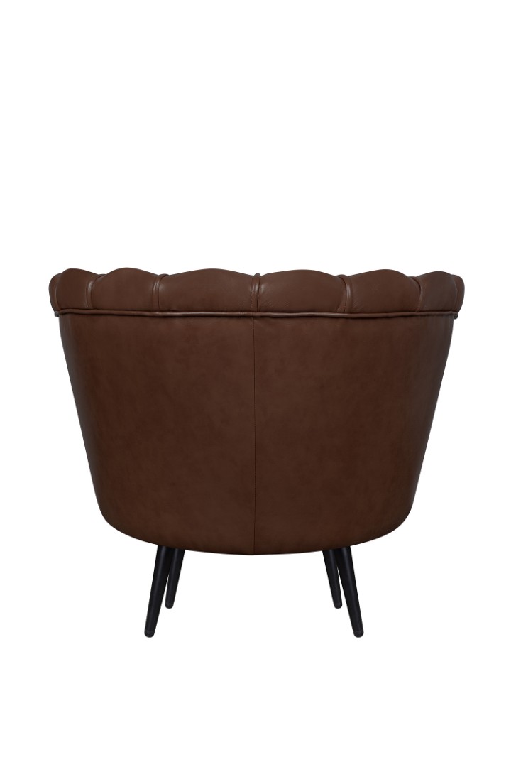 Низкое кресло ракушка Pearl Brown V2 на черных ножках в интернет-магазине