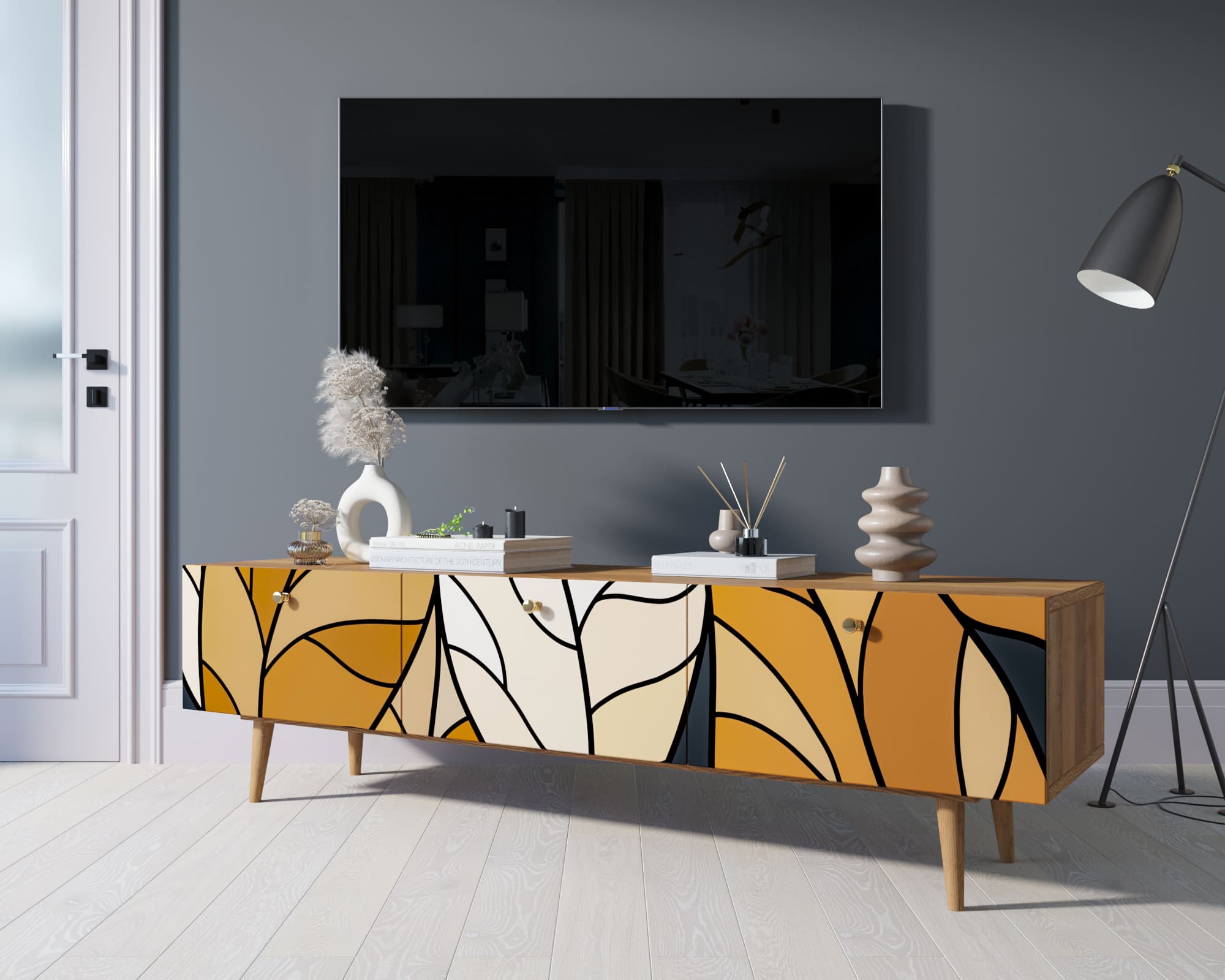 заказать Комод "Berber" с ящиками низкий под TV принт 08 арт BB19/Print_08 в Москве заказать Комод "Berber" с ящиками низкий под TV принт 08 арт BB19/Print_08