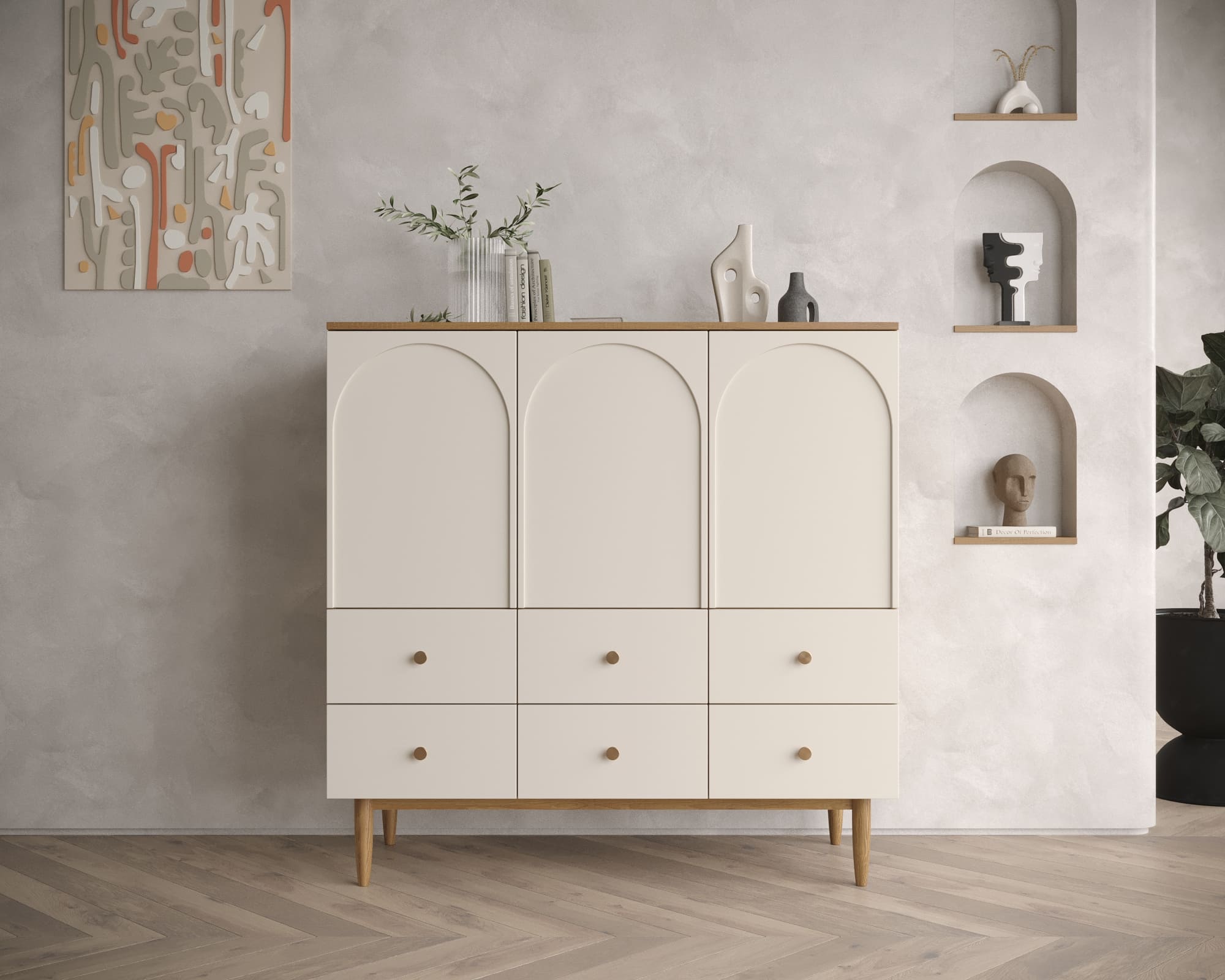 Комод с тремя дверками и шестью ящиками "Arka" AR18 в интернет-магазине