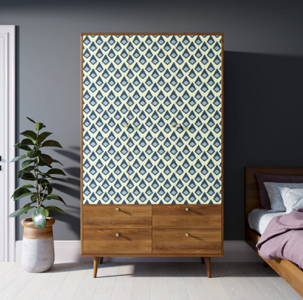 Шкаф трехстворчатый "Berber" принт 13 арт BB02/Print_13