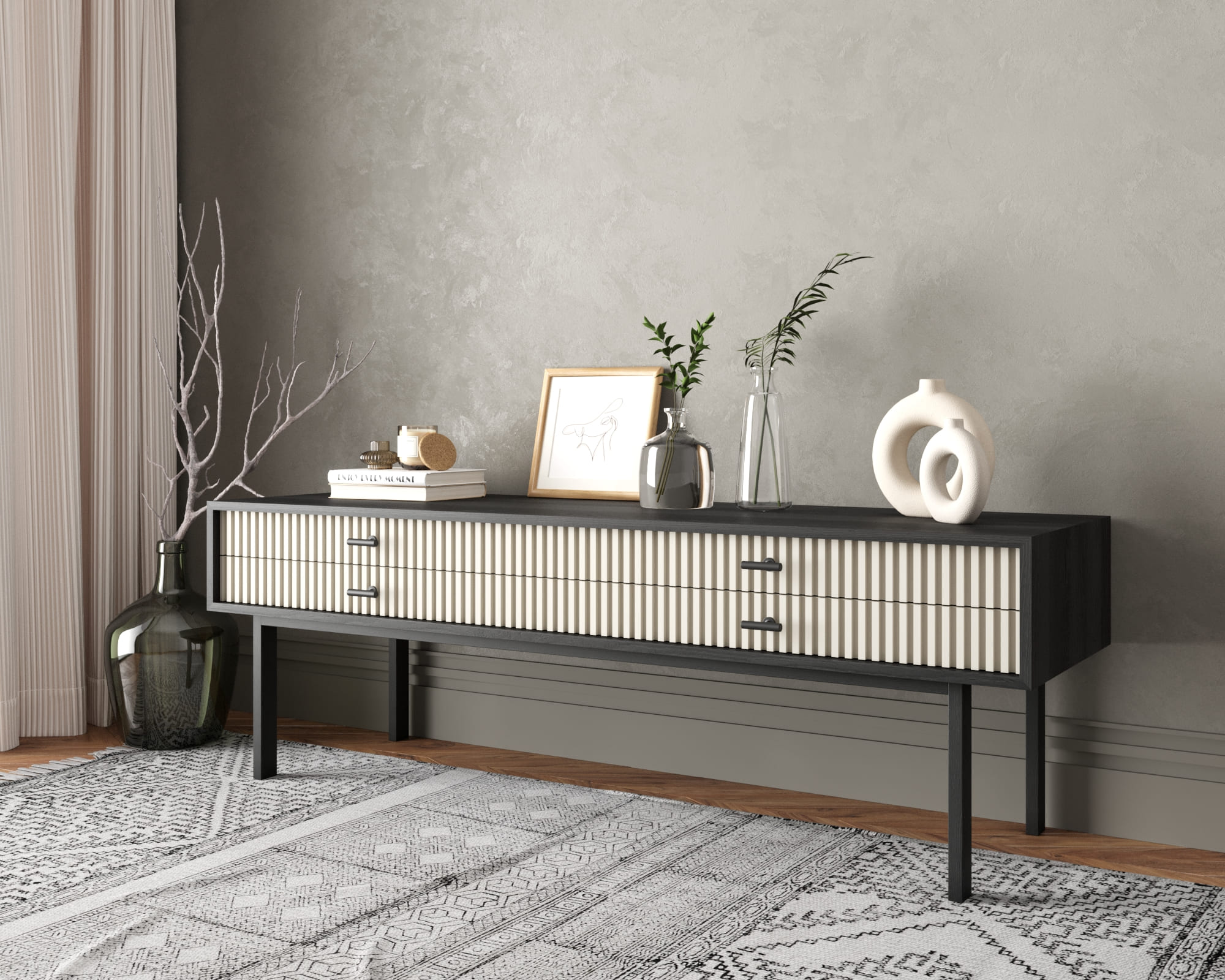 заказать Консоль с двумя ящиками "Emerson" арт EM23/milky/L в Москве заказать Консоль с двумя ящиками "Emerson" арт EM23/milky/L