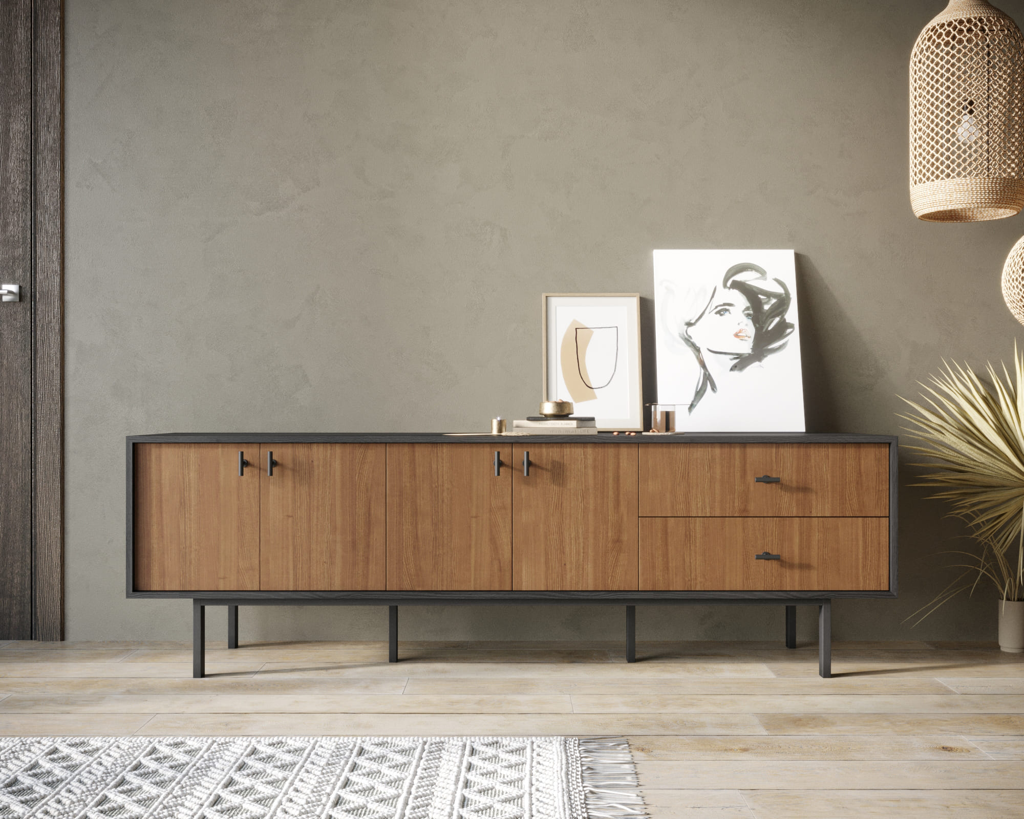 Комод с четырьмя дверками и двумя ящиками "Emerson" арт EM04 в интернет-магазине