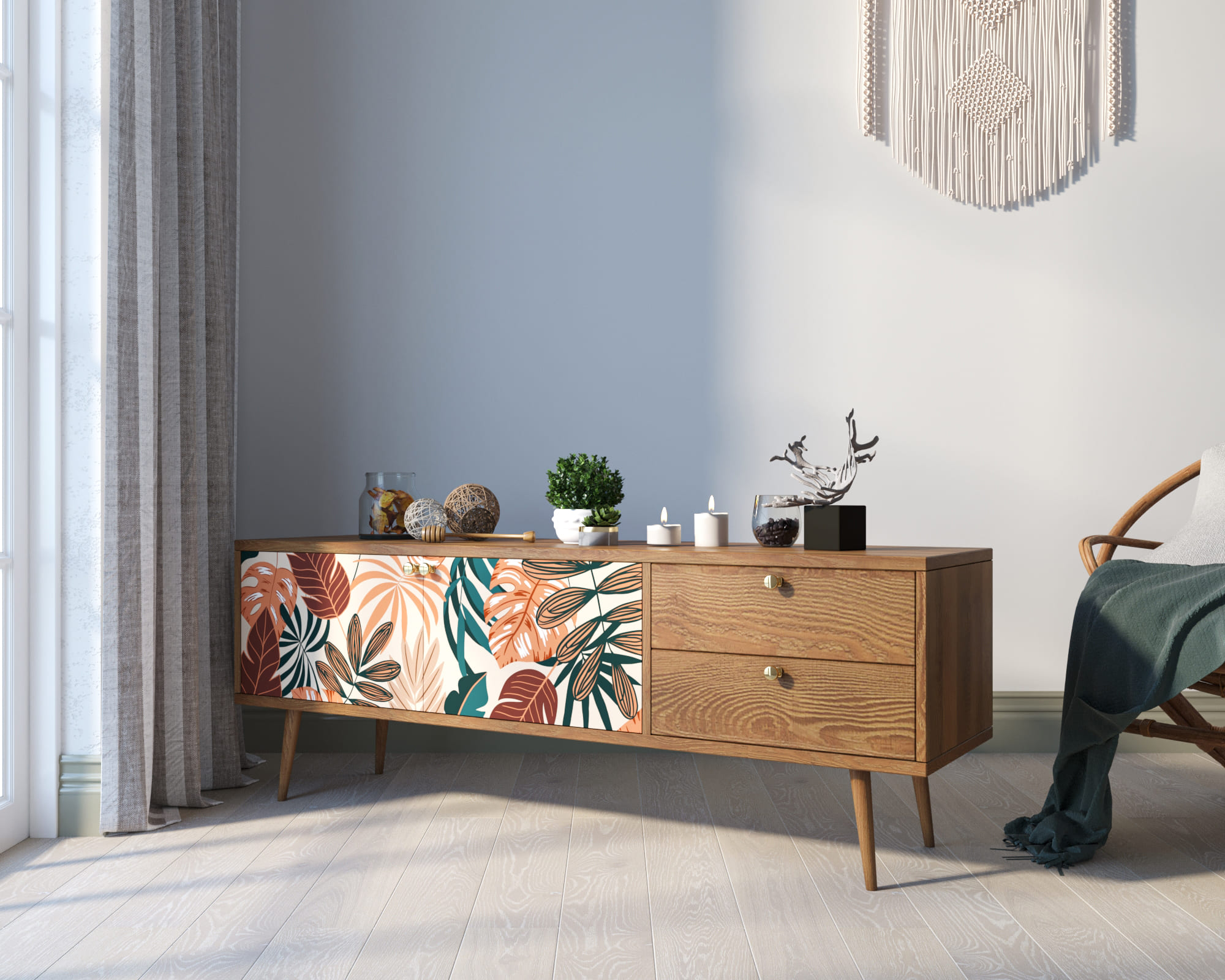 заказать Комод "Berber" два ящика и две дверки 25 принт арт BB27/Print_25