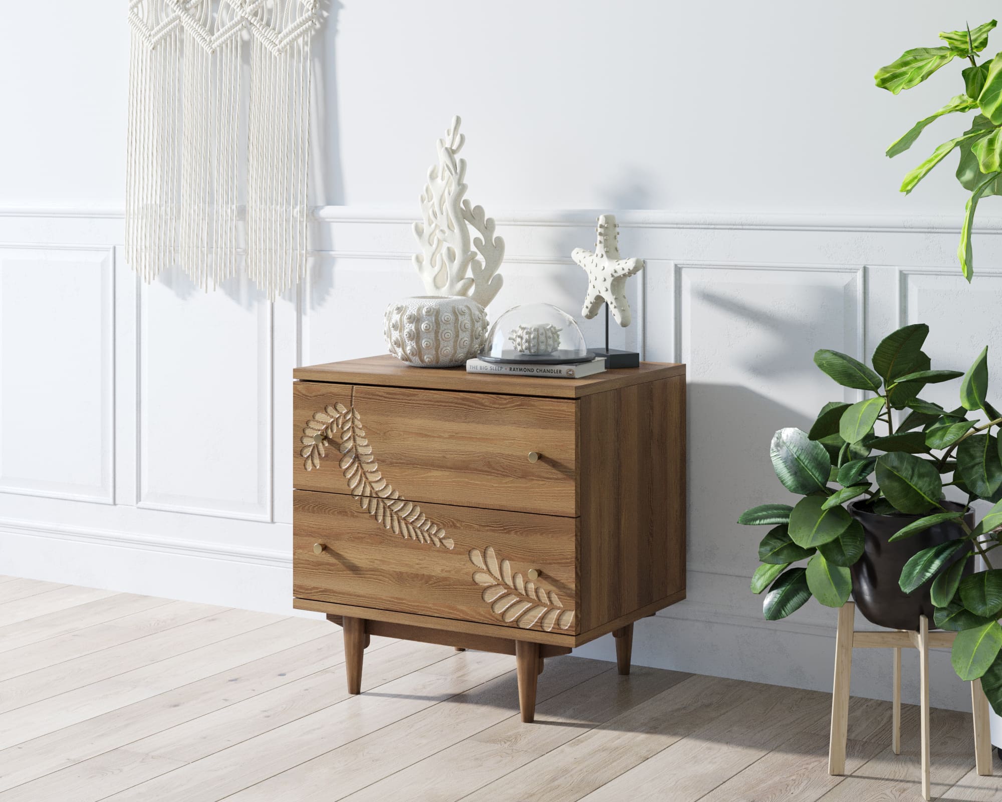заказать Комод "Boho" 2 ящика с растением арт BH05