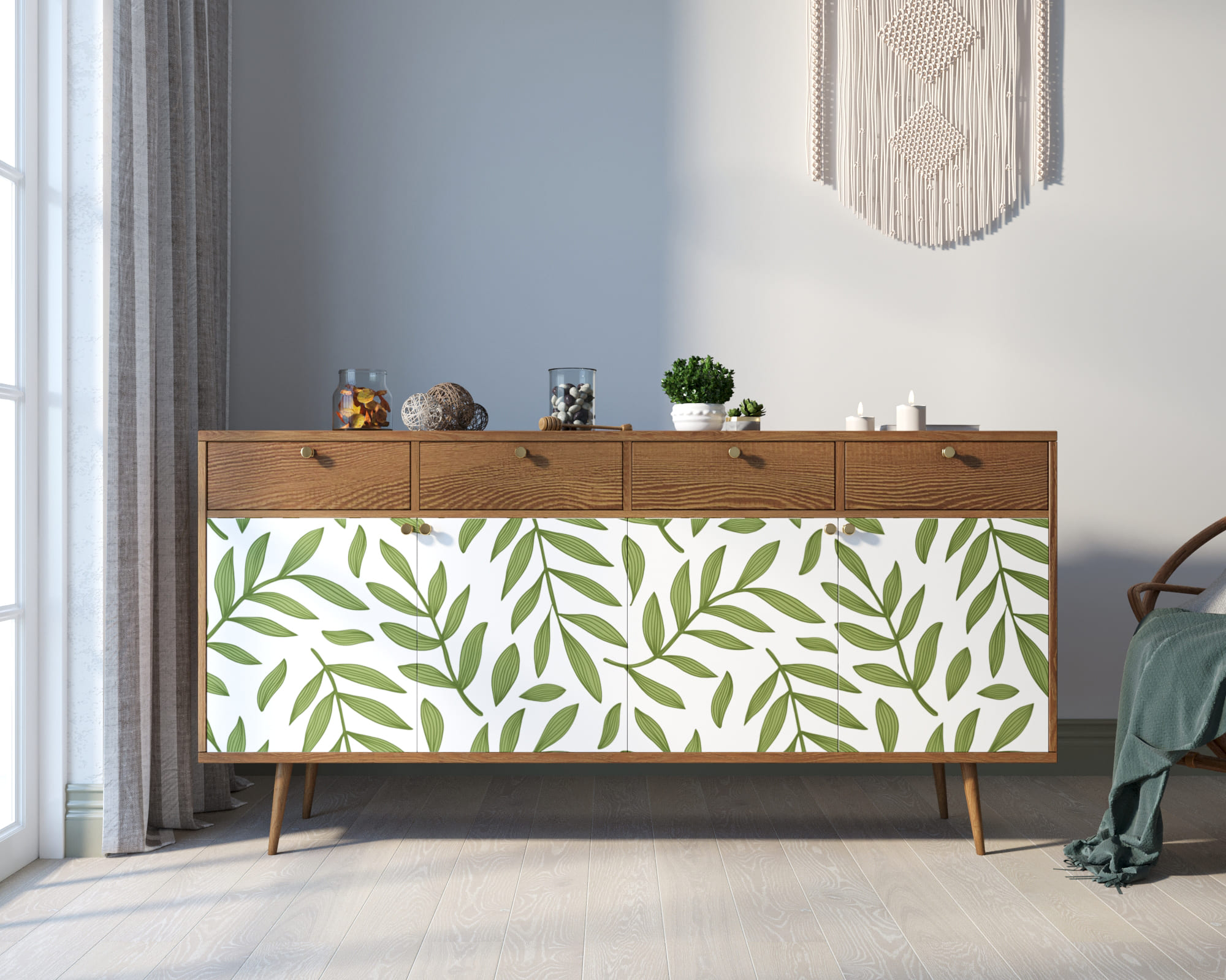 Комод "Berber" четыре дверки и четыре ящика 28 принт арт BB25/Print_28 в интернет-магазине