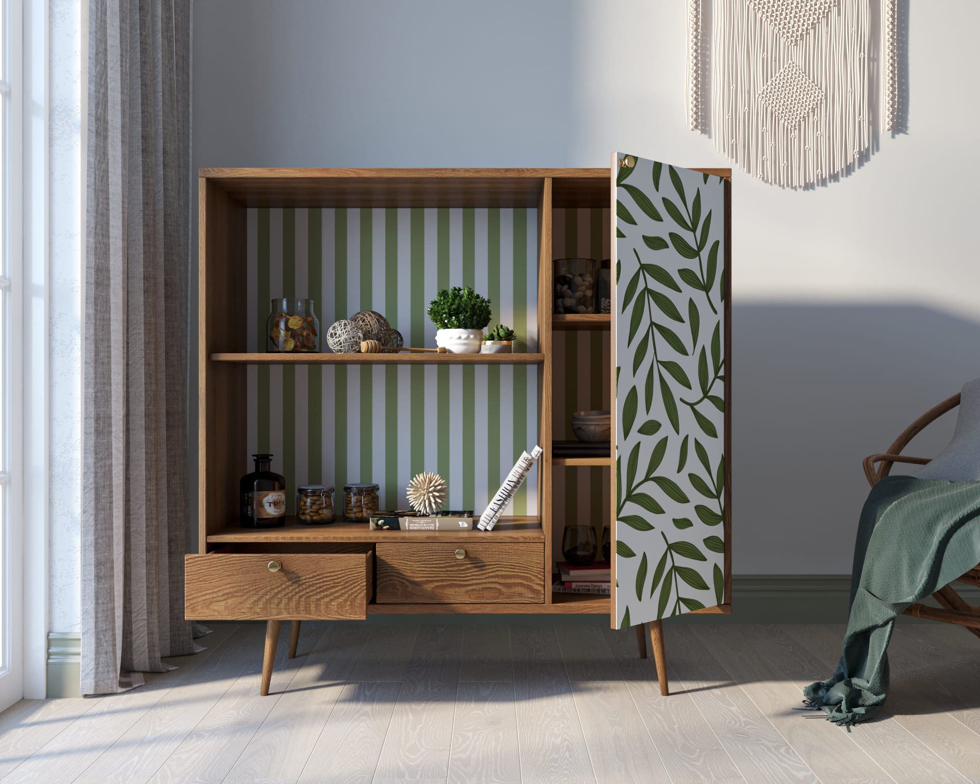 купить Стеллаж с нишей "Berber" принт 28 арт BB28/Print_28