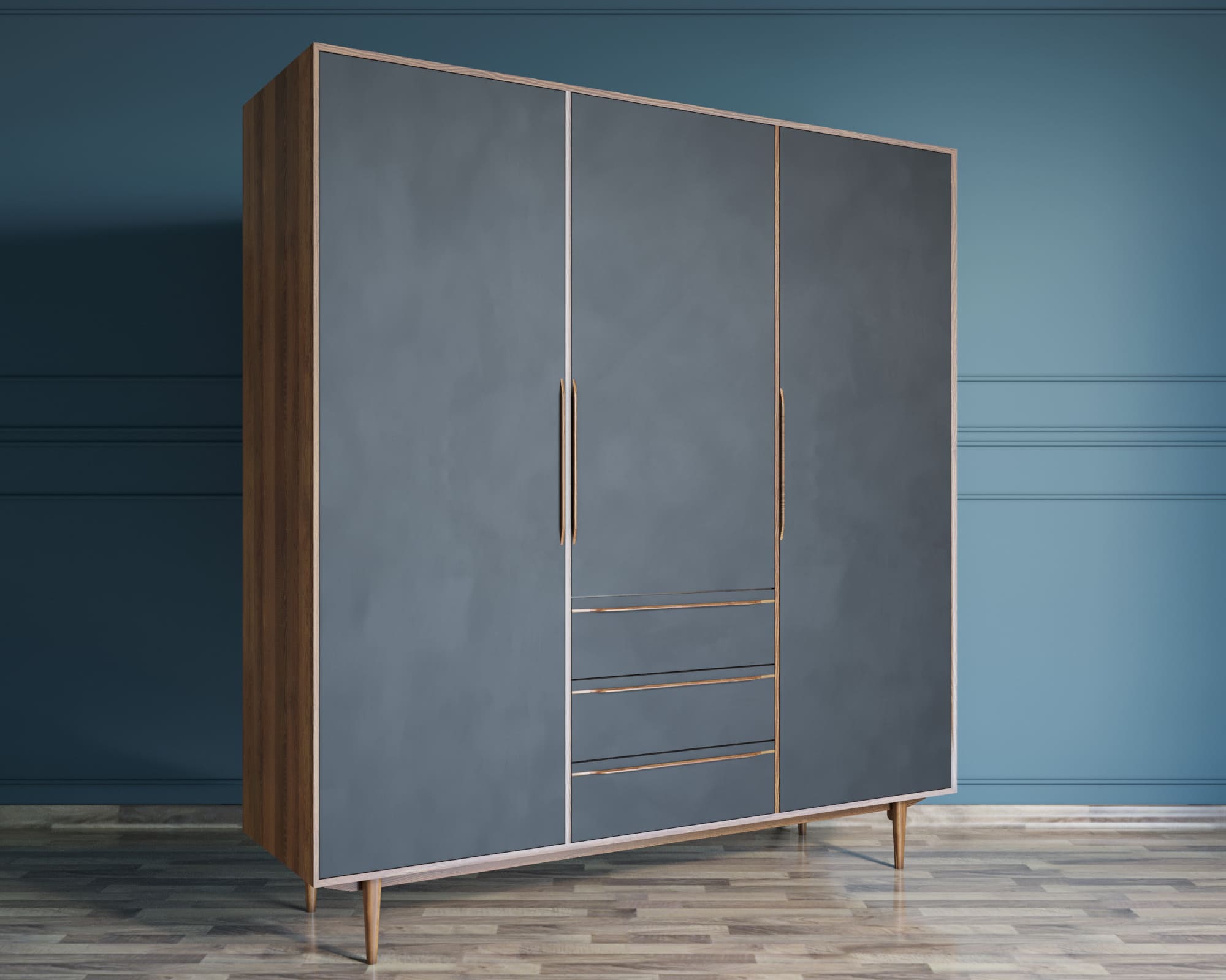 фото Шкаф в скандинавском стиле "Bruni Black" трехстворчатый арт BR27/3Black в Москве фото Шкаф в скандинавском стиле "Bruni Black" трехстворчатый арт BR27/3Black