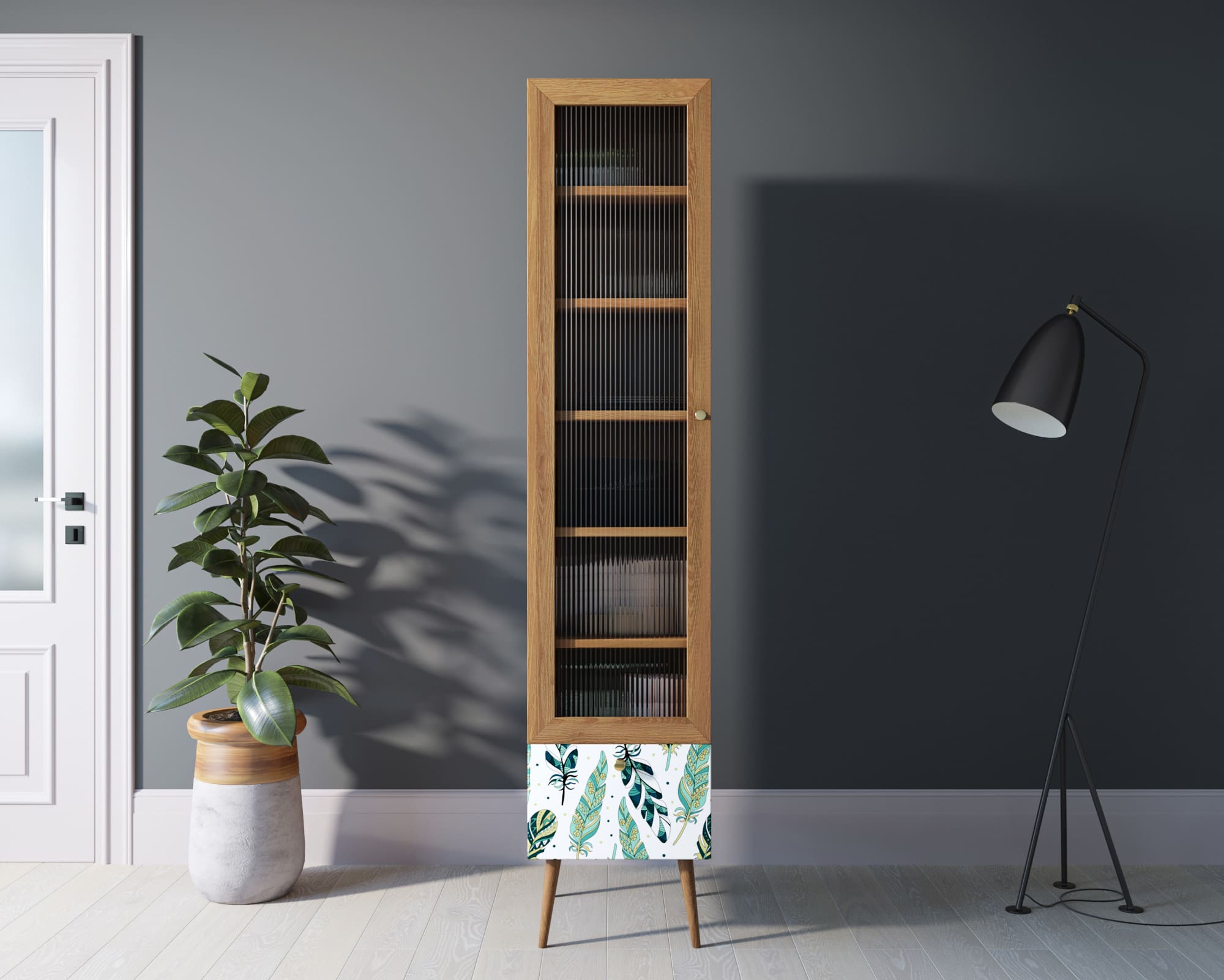 Буфет "Berber" одностворчатый с ящиком принт 44 арт BB48/Print_44 в интернет-магазине