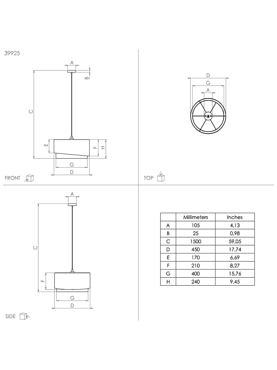 заказать 39925 Подвесной потолочный светильник (люстра) MANDERLINE