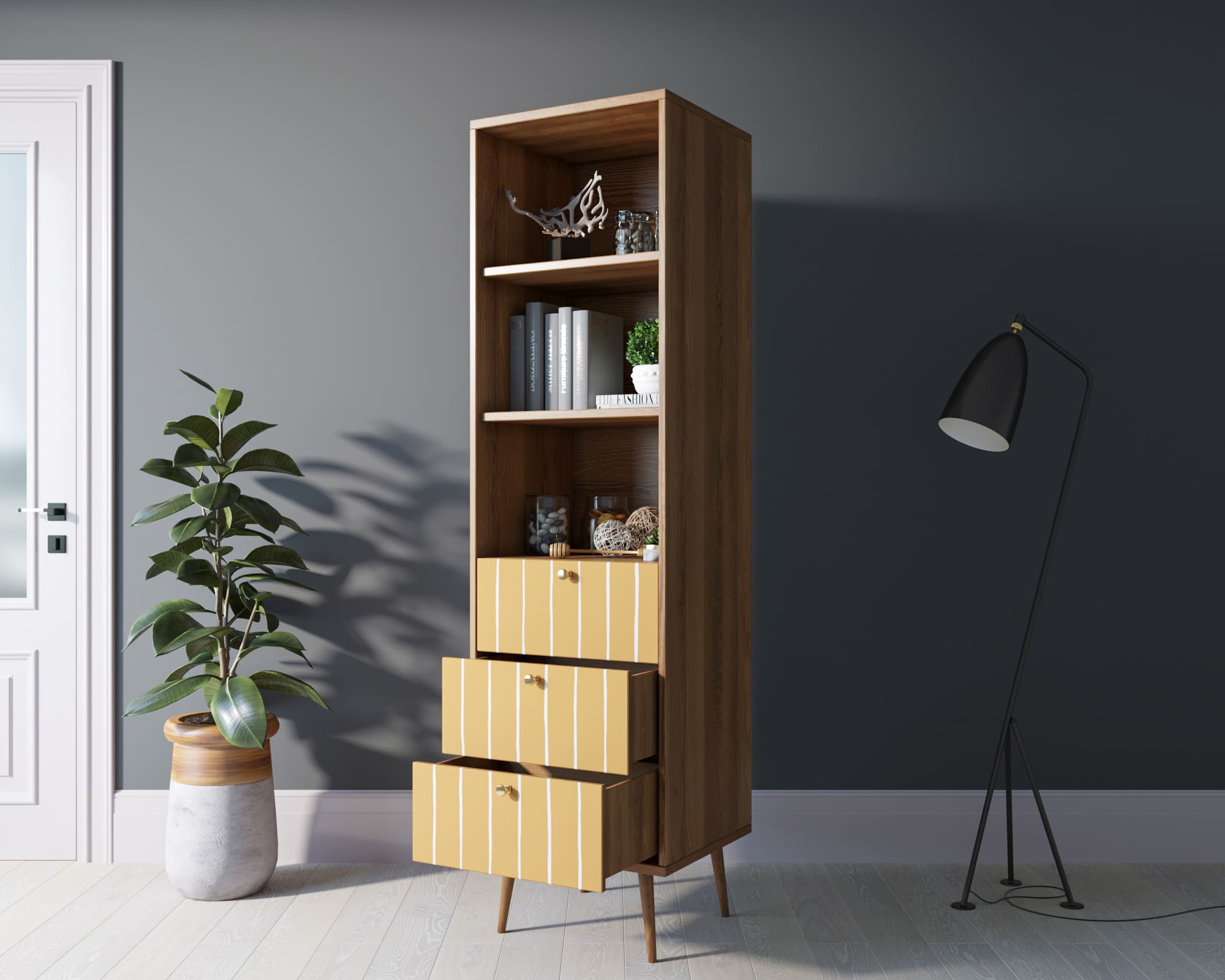 купить Стеллаж с ящиками "Berber" принт 43 арт BB45/Print_43