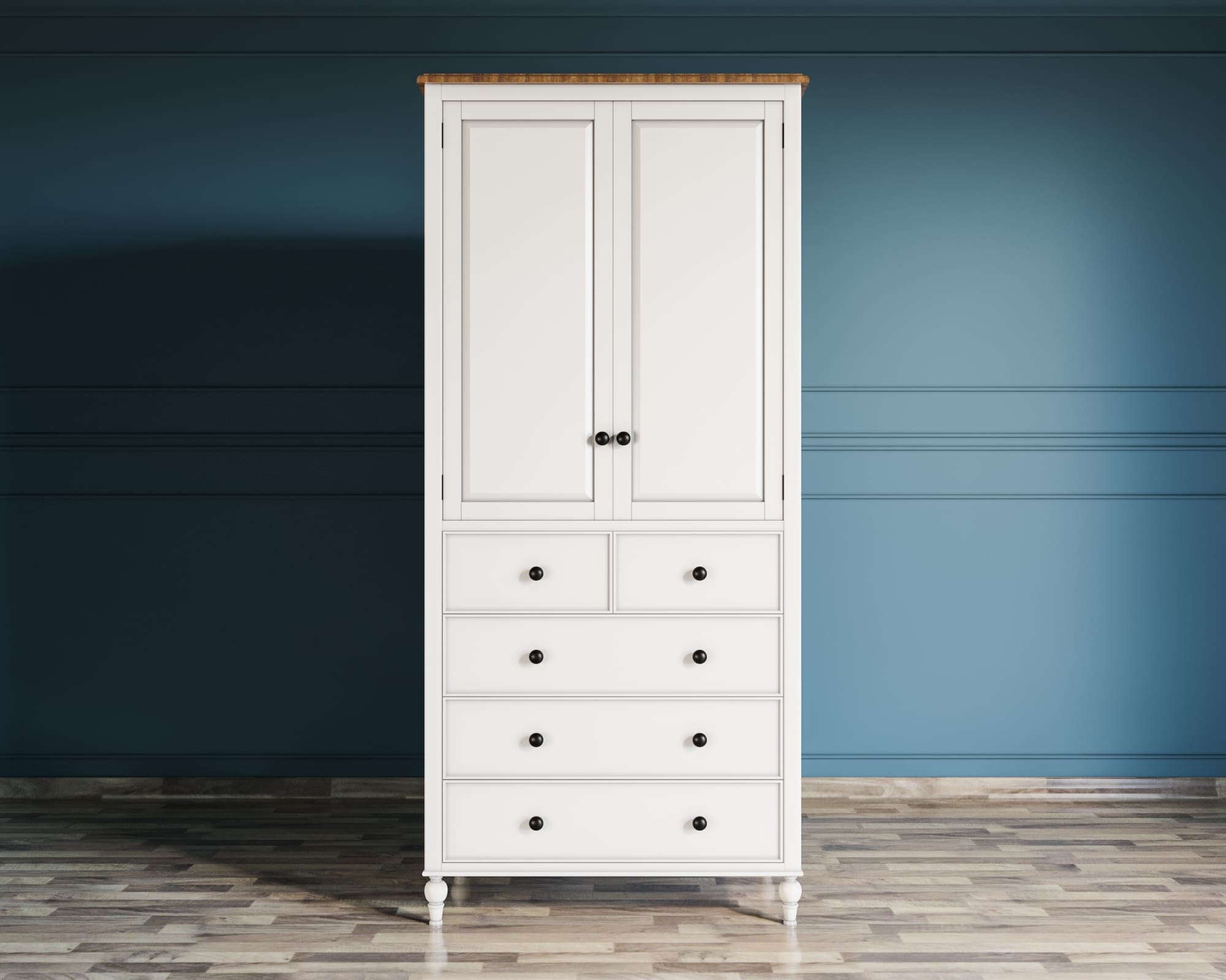 Шкаф двухстворчатый "Odri" с 5 ящиками арт od2127KR5 в интернет-магазине