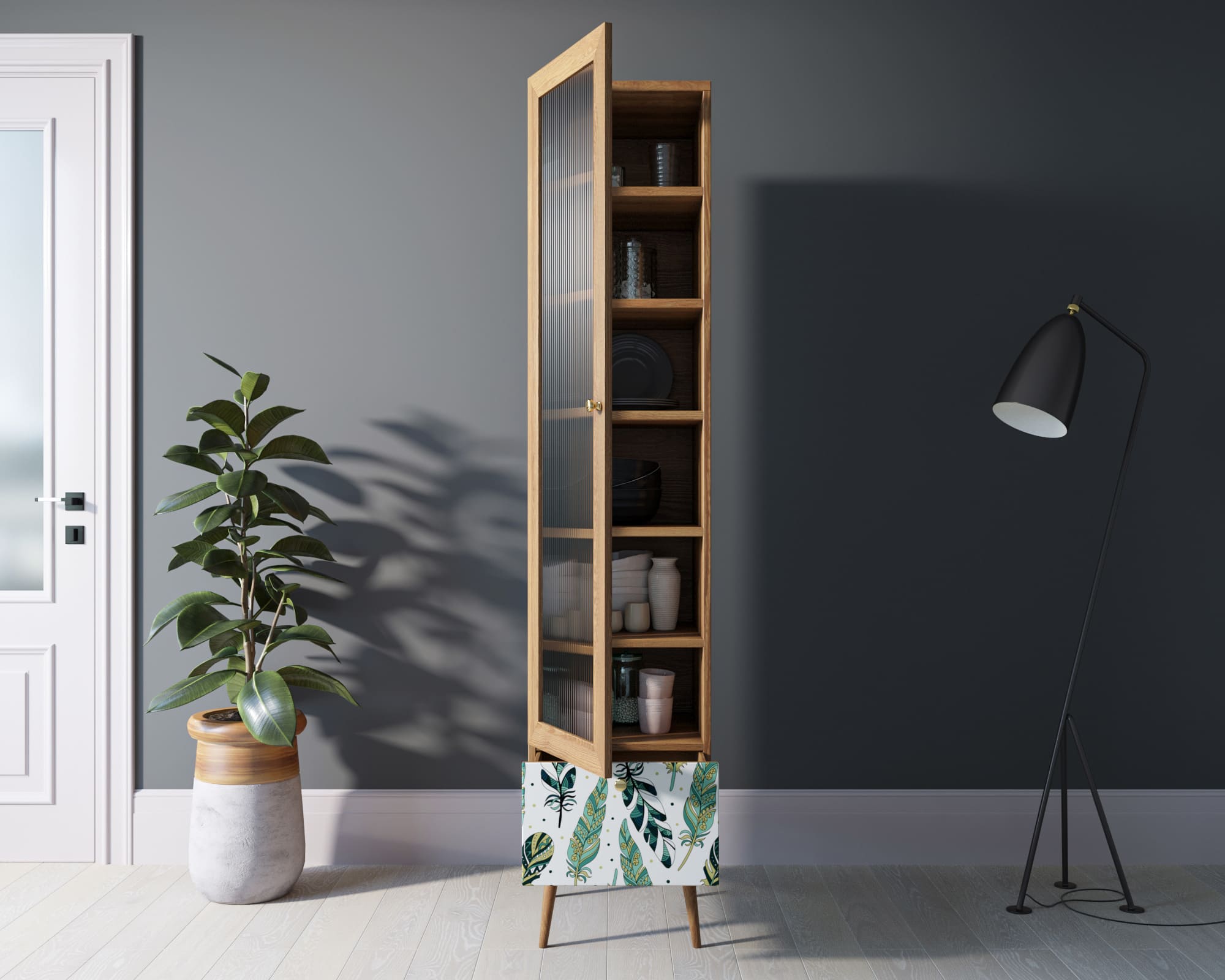 купить Буфет "Berber" одностворчатый с ящиком принт 44 арт BB48/Print_44