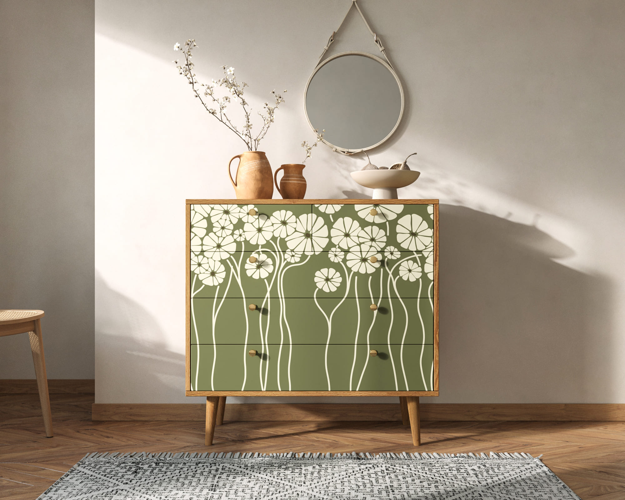 Комод "Berber" пять ящиков арт BB36/Print_53 в интернет-магазине