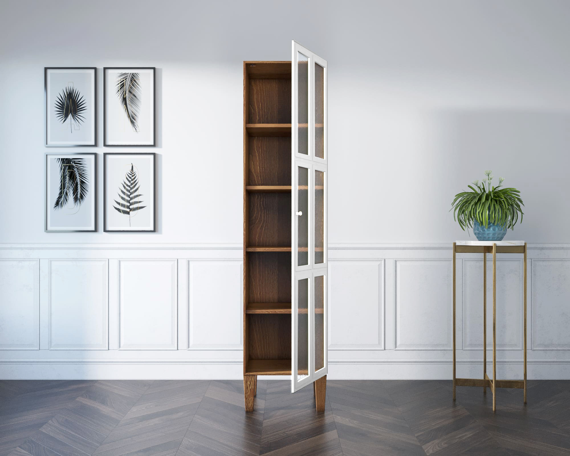 купить Шкаф одностворчатый "Andersen" с рифлеными стеклами арт AN13WH в Москве купить Шкаф одностворчатый "Andersen" с рифлеными стеклами арт AN13WH