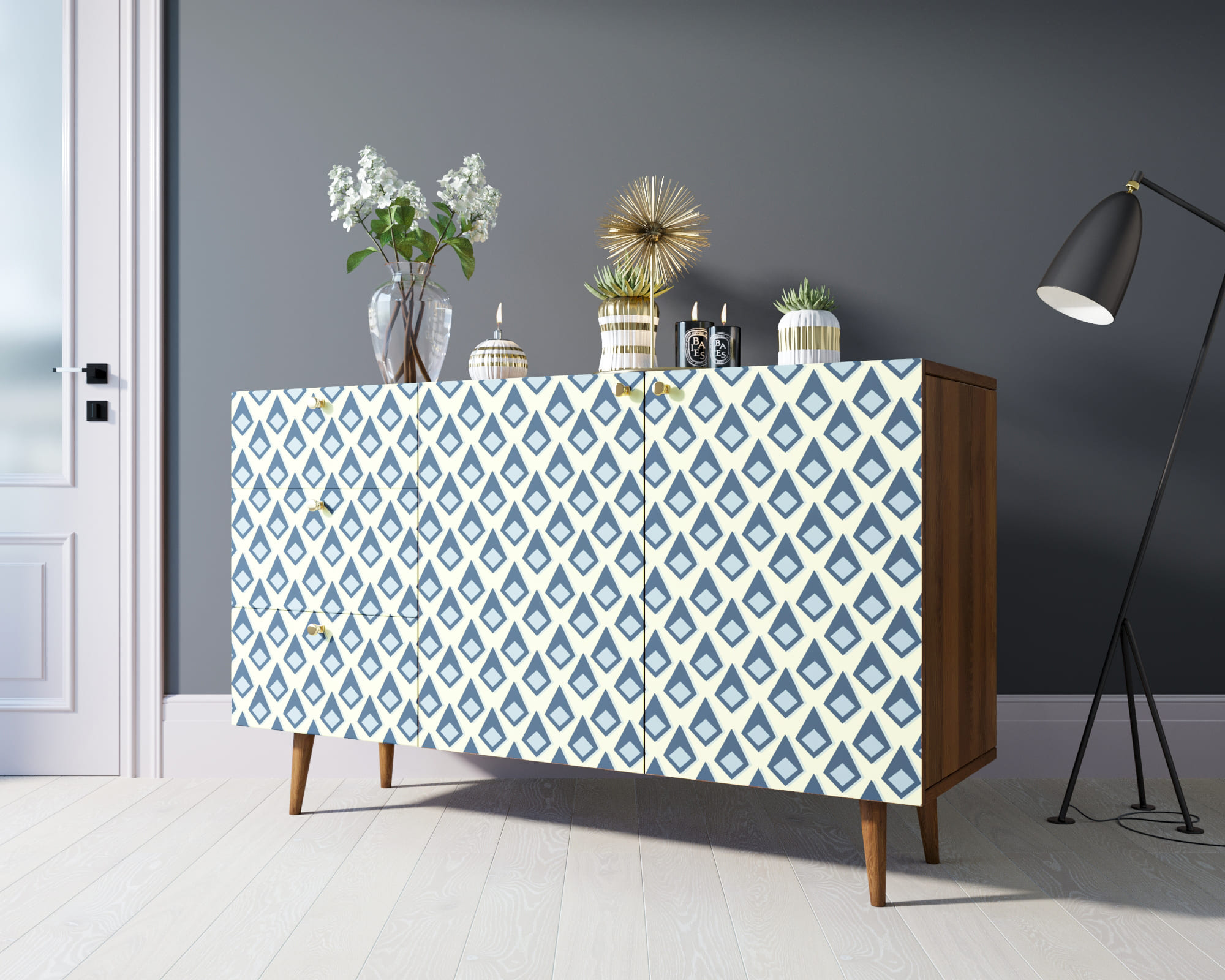 фото Комод "Berber" с двумя дверками и ящиками принт 13 арт BB17/Print_13