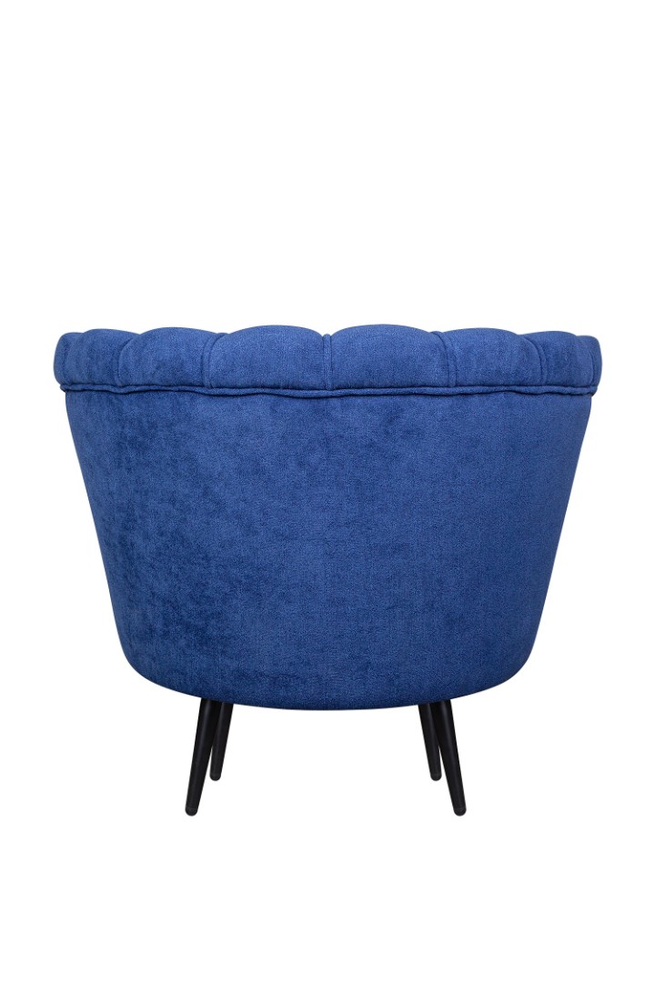 Низкое кресло ракушка Pearl синий на черных ножках в интернет-магазине