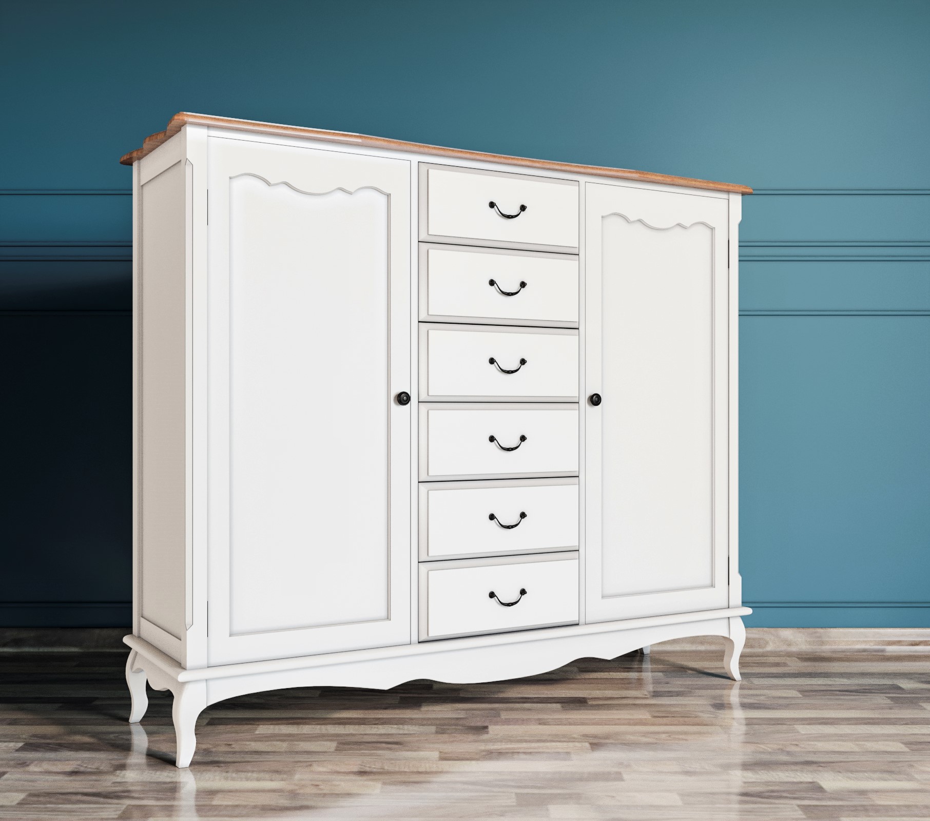 заказать Комод «Leontina» с шестью ящиками и дверками арт ST9350