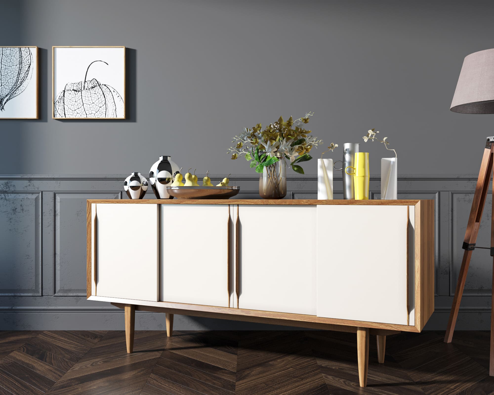 Комод "Bruni white" четыре дверки арт BR23WH в интернет-магазине