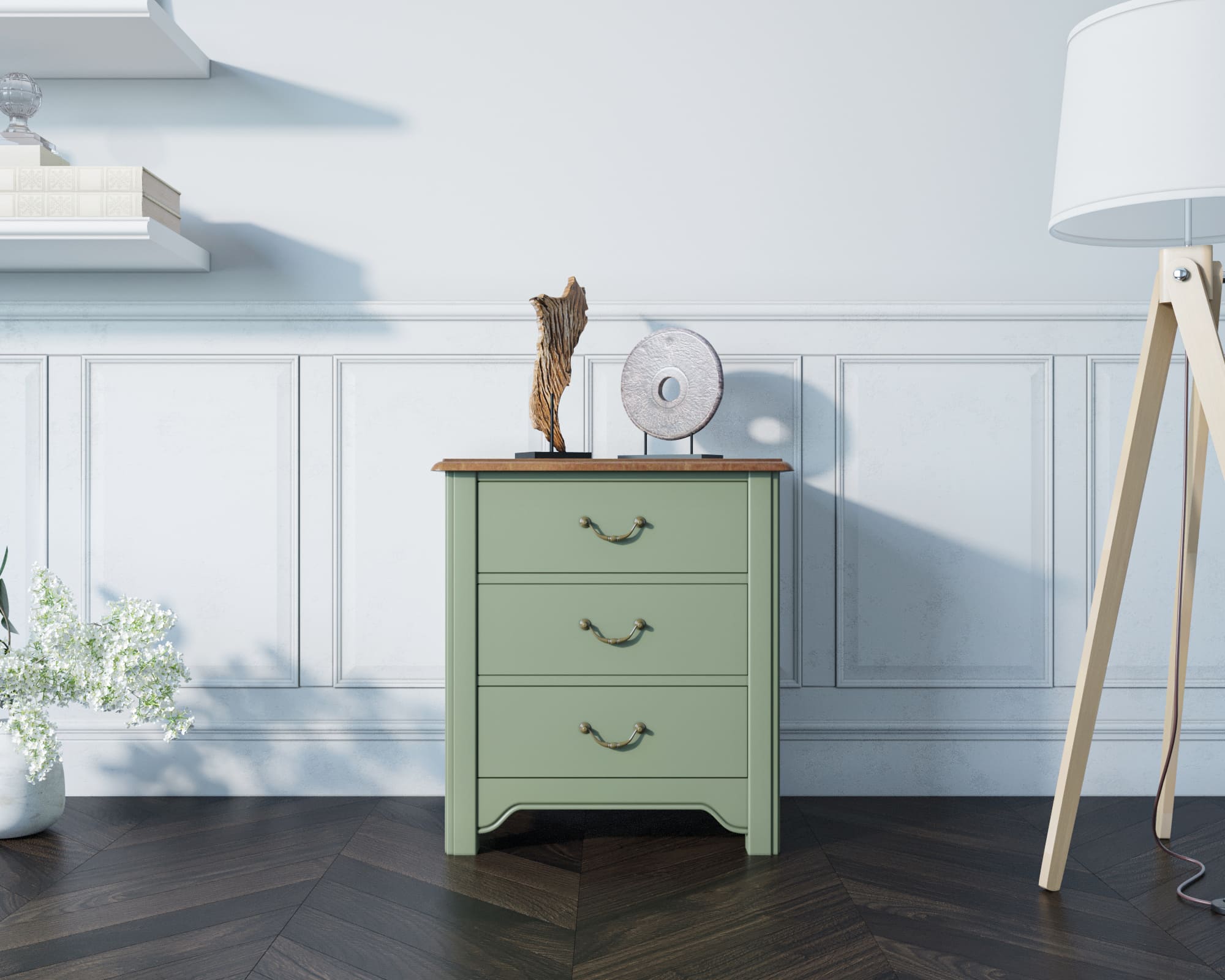 заказать Тумба прикроватная "Olivia" на 3 ящика арт GA3002