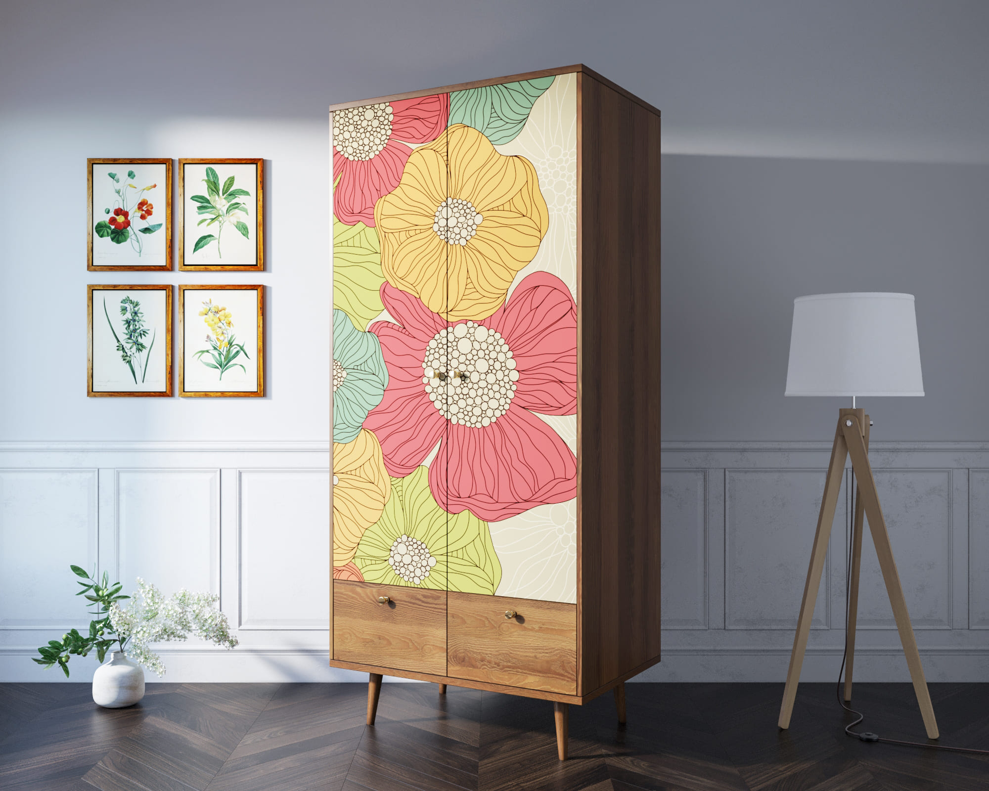 фото Шкаф двухстворчатый "Berber" принт 5 арт BB16/Print_05