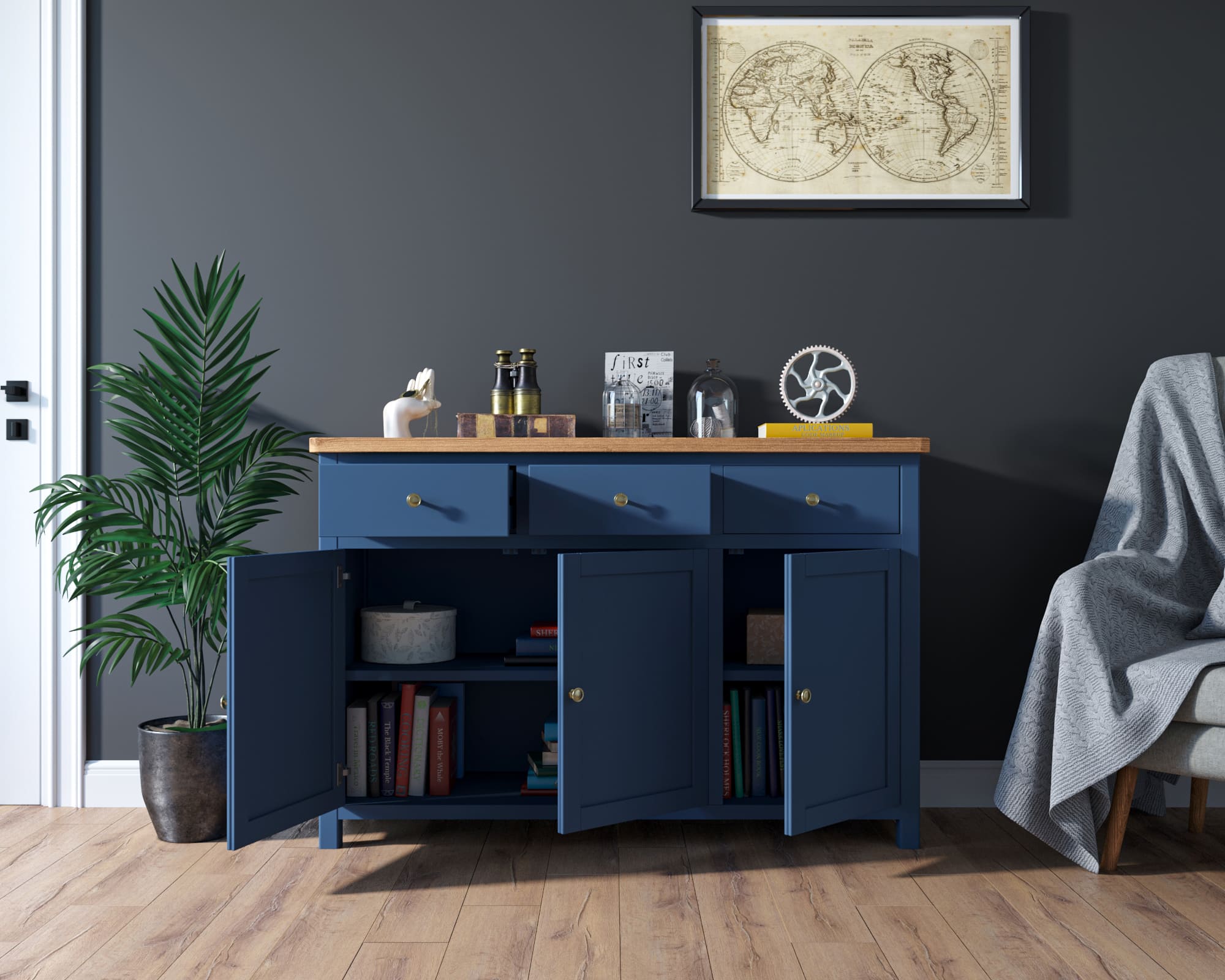 купить Комод "Jules Verne" 3 ящика 3 дверки арт JV38ETGB в Москве купить Комод "Jules Verne" 3 ящика 3 дверки арт JV38ETGB