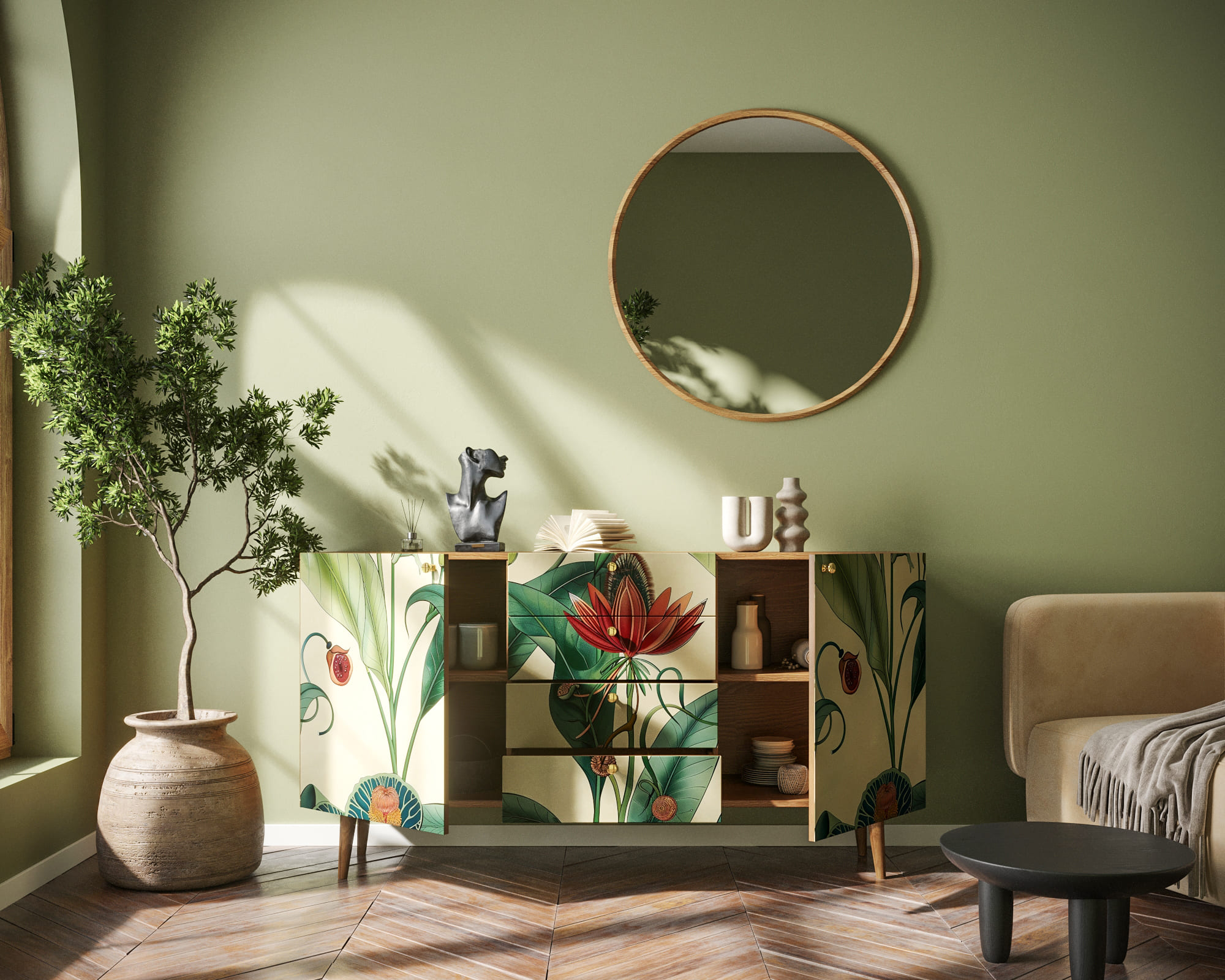 купить Комод "Berber" с ящиками арт BB14/Print_55