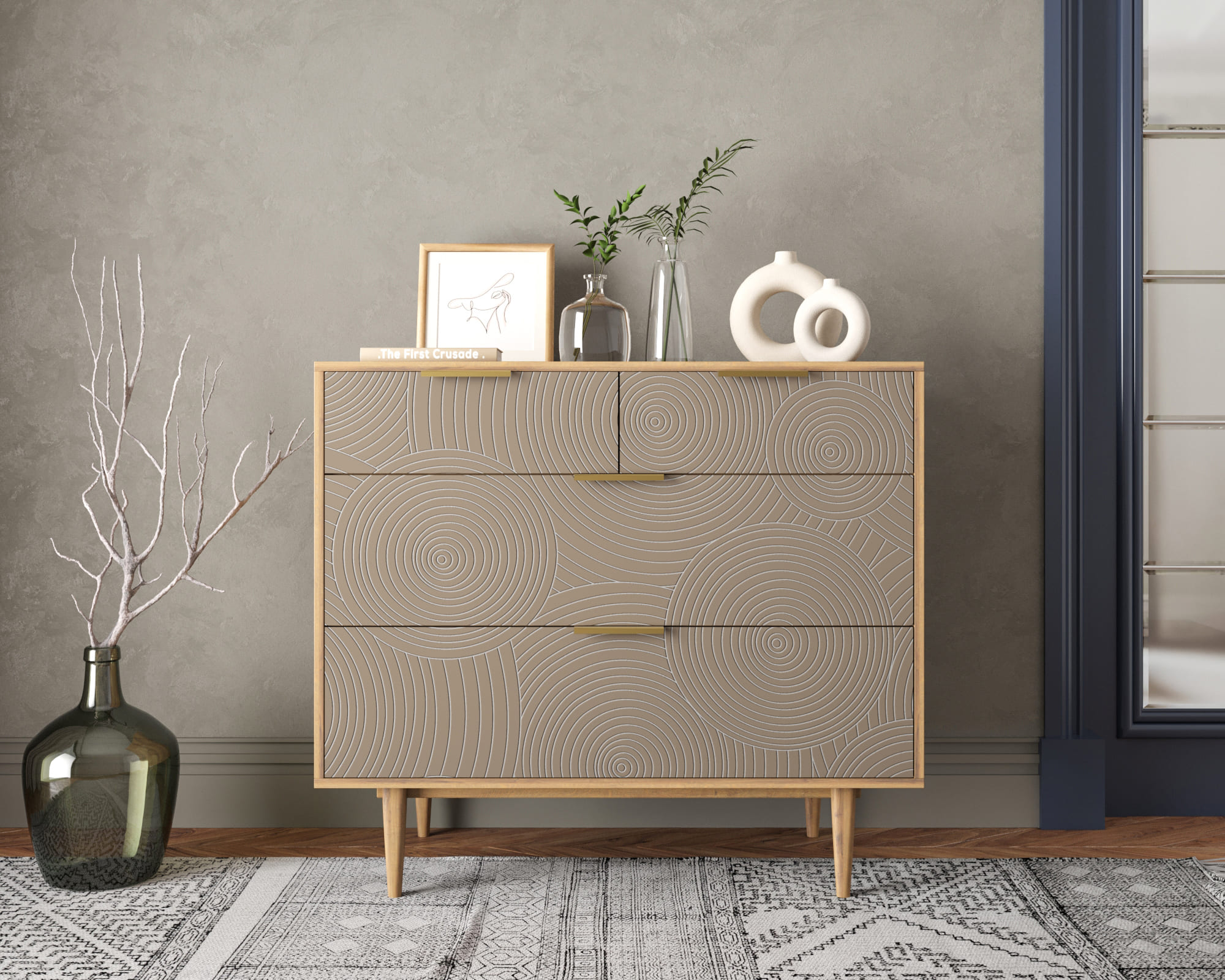 Комод с четыремя ящиками "Line" R22/beige в интернет-магазине в Москве Комод с четыремя ящиками "Line" R22/beige в интернет-магазине