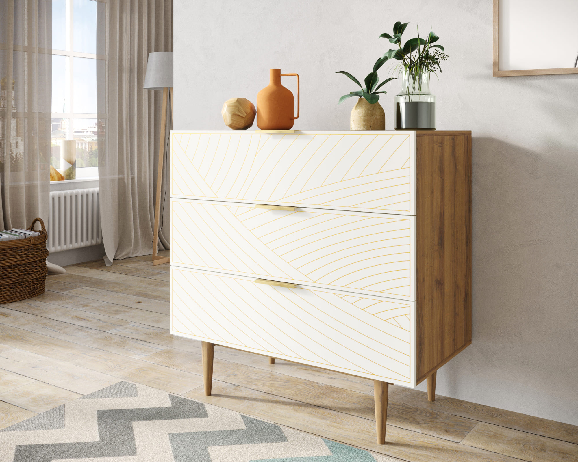 заказать Комод с тремя ящиками "Line" LN12/GR1/beige в Москве заказать Комод с тремя ящиками "Line" LN12/GR1/beige