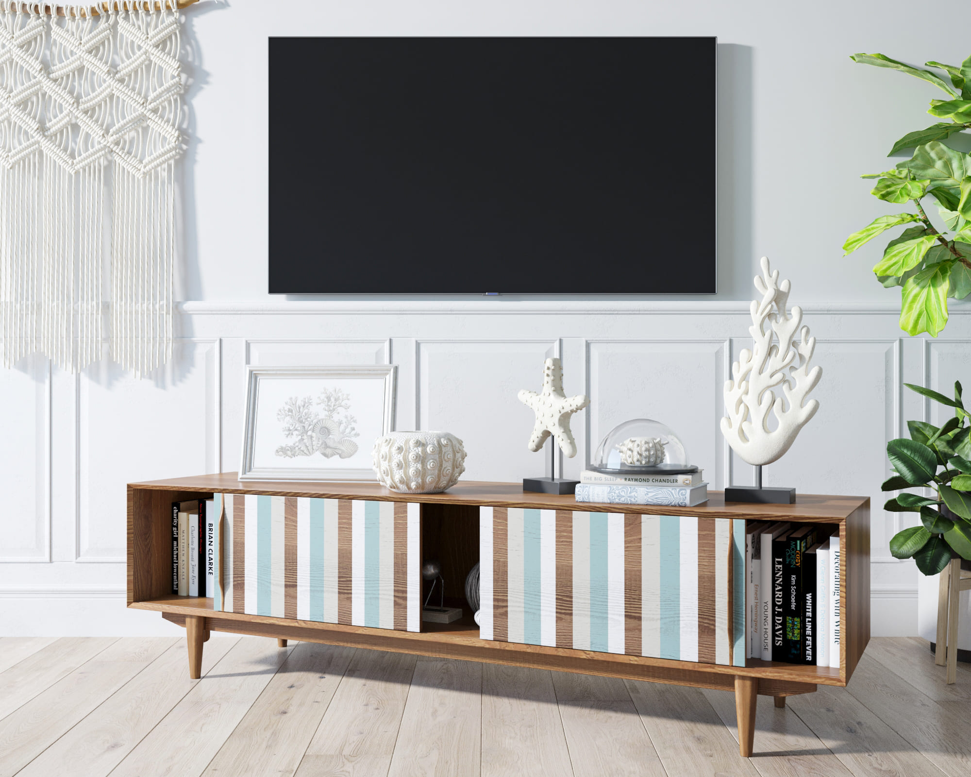 купить Консоль в Скандинавском стиле под TV "Bruni print 1" арт BR-22/print_1