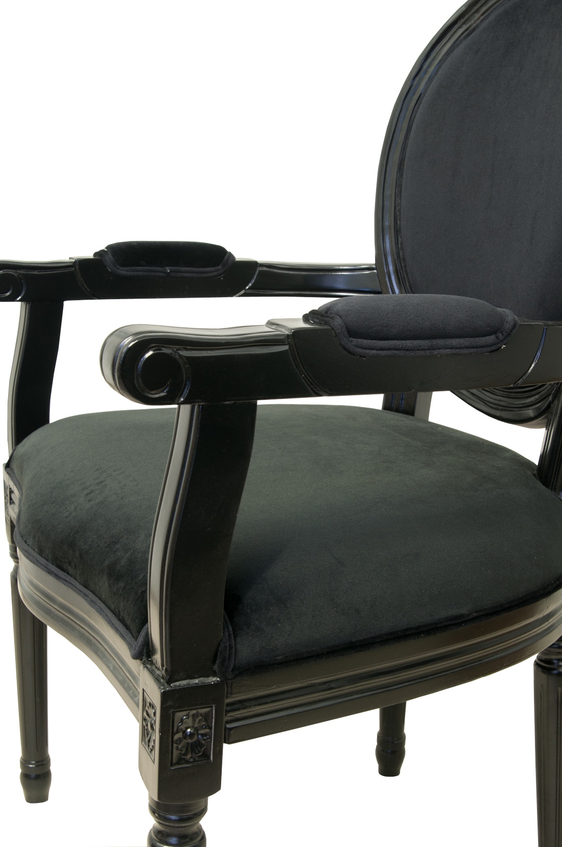 фото Мягкий стул с подлокотниками Diella Black Velvet в Москве фото Мягкий стул с подлокотниками Diella Black Velvet