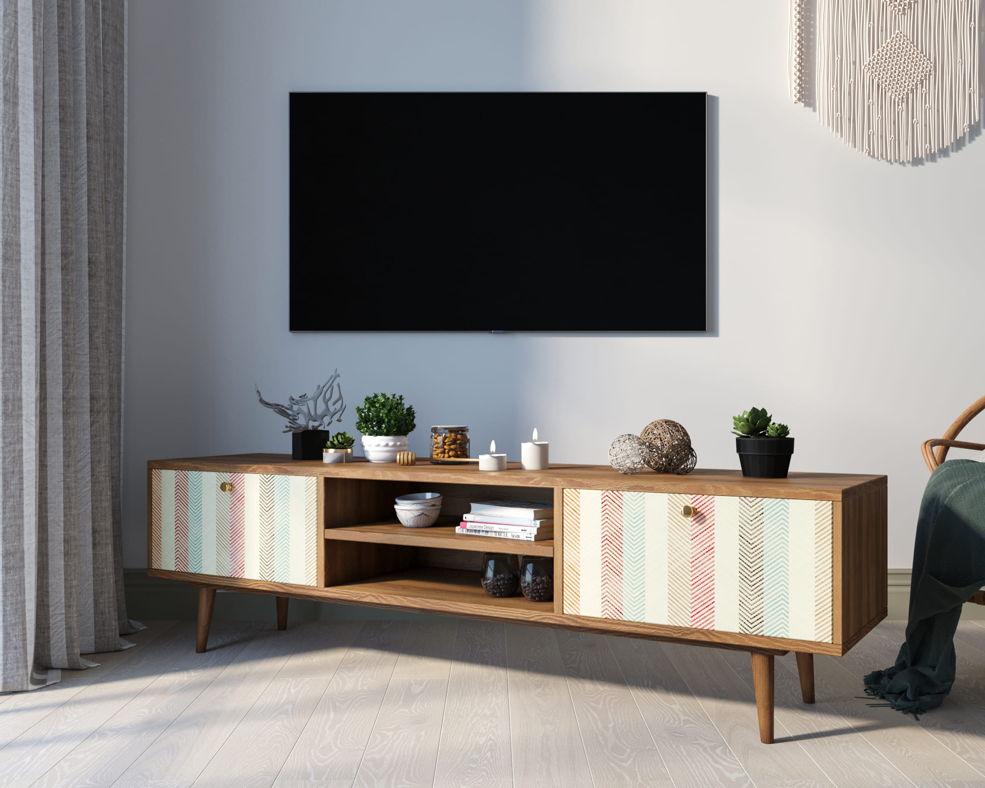 заказать Комод "Berber" с нишей низкий под TV принт 45 арт BB49/Print_45