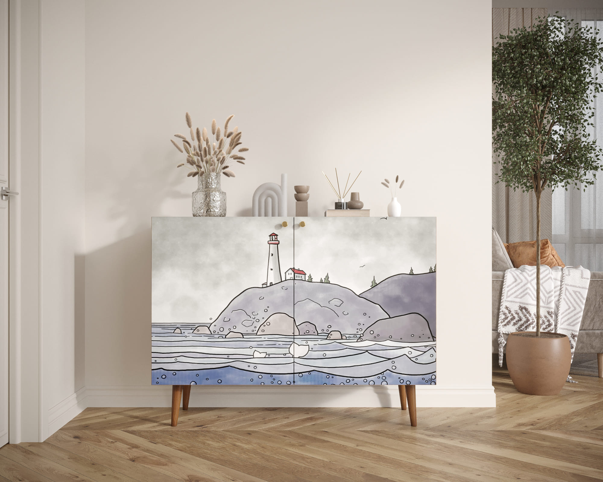 Комод с принтом 51 "Berber" две дверки арт BB04/Print_51 в интернет-магазине в Москве Комод с принтом 51 "Berber" две дверки арт BB04/Print_51 в интернет-магазине