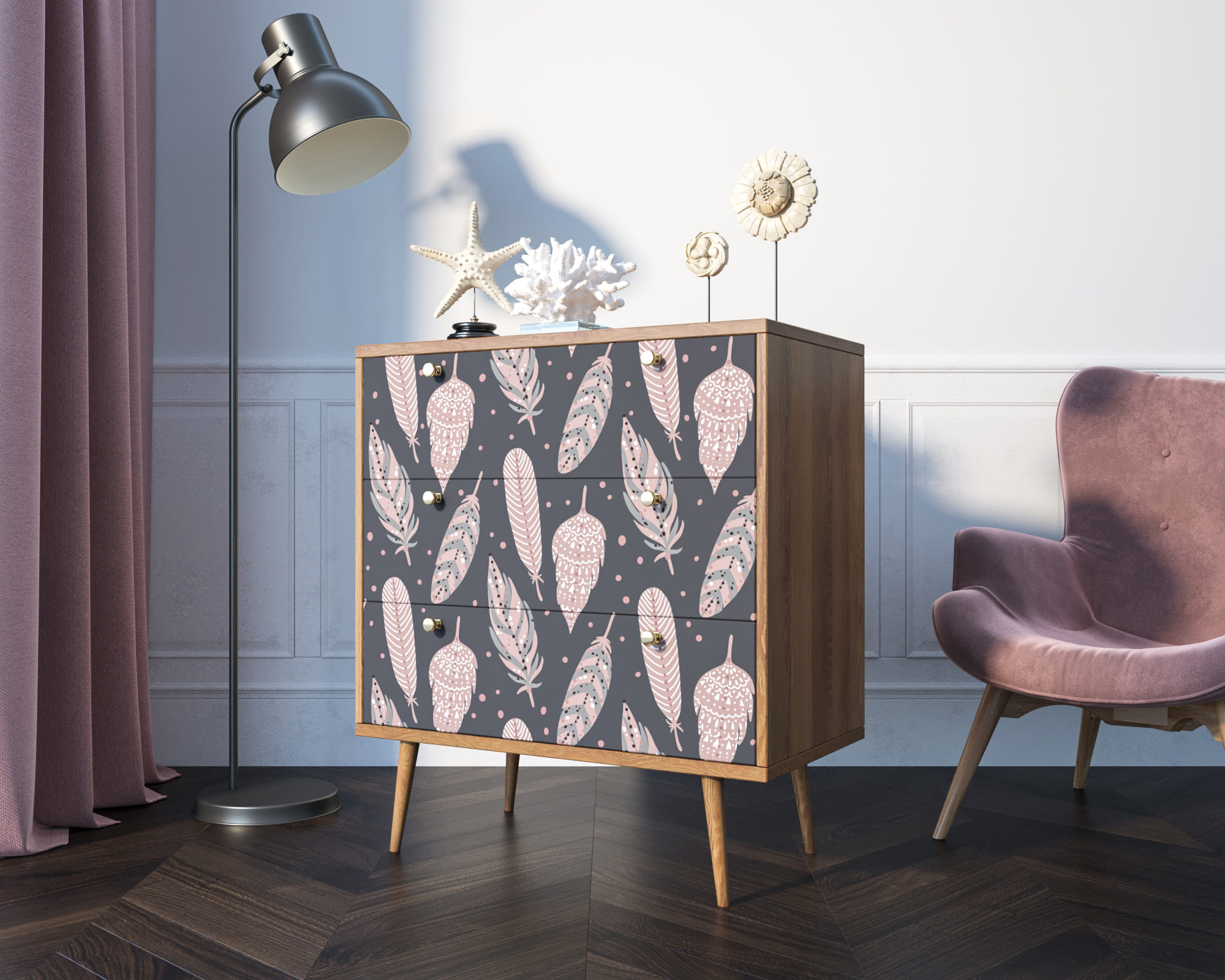 заказать Комод "Berber" три ящика 40 принт арт BB40/Print_40