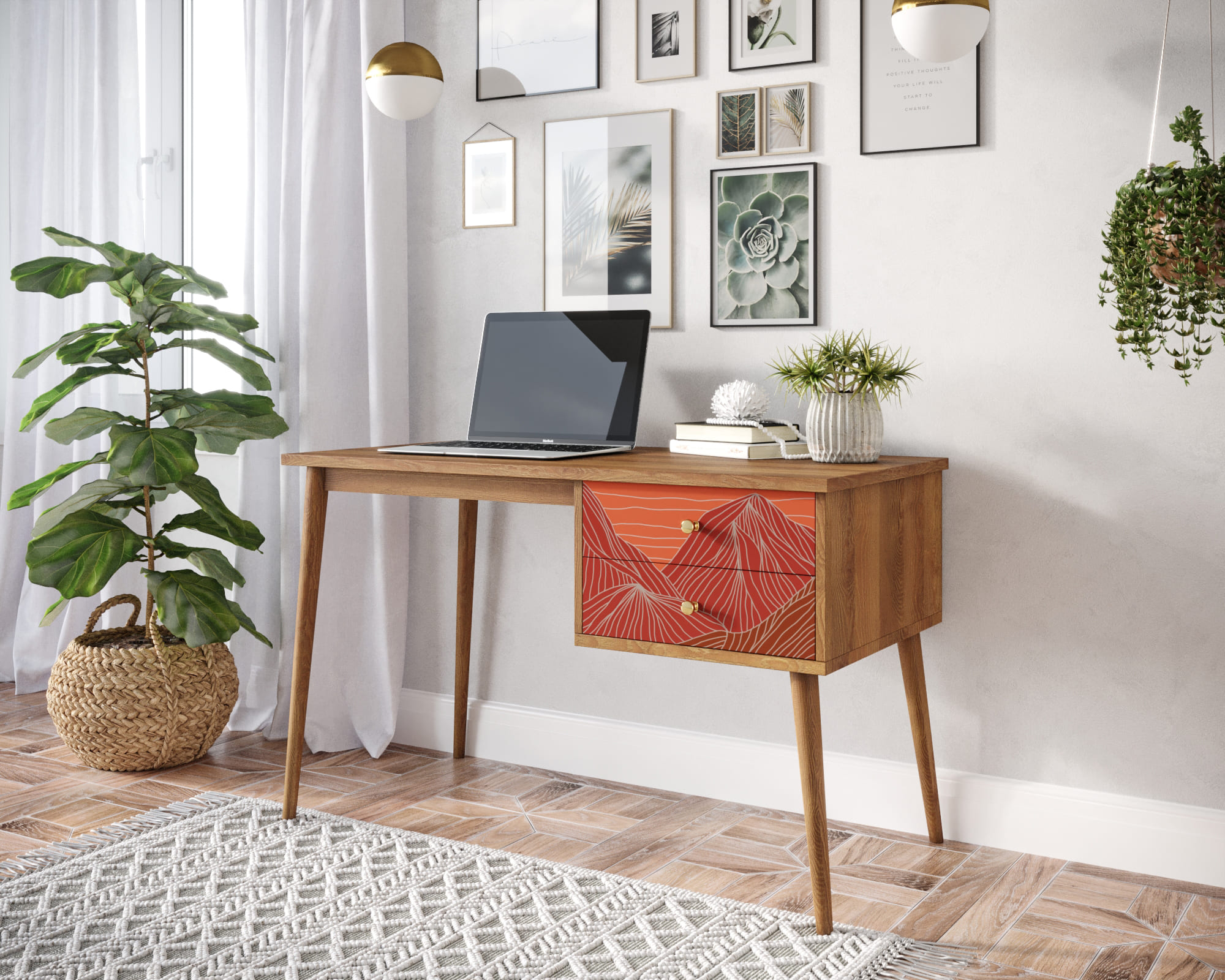 заказать Стол рабочий "Berber" принт 49 с одной тумбой арт BB20/Print_49 в Москве заказать Стол рабочий "Berber" принт 49 с одной тумбой арт BB20/Print_49