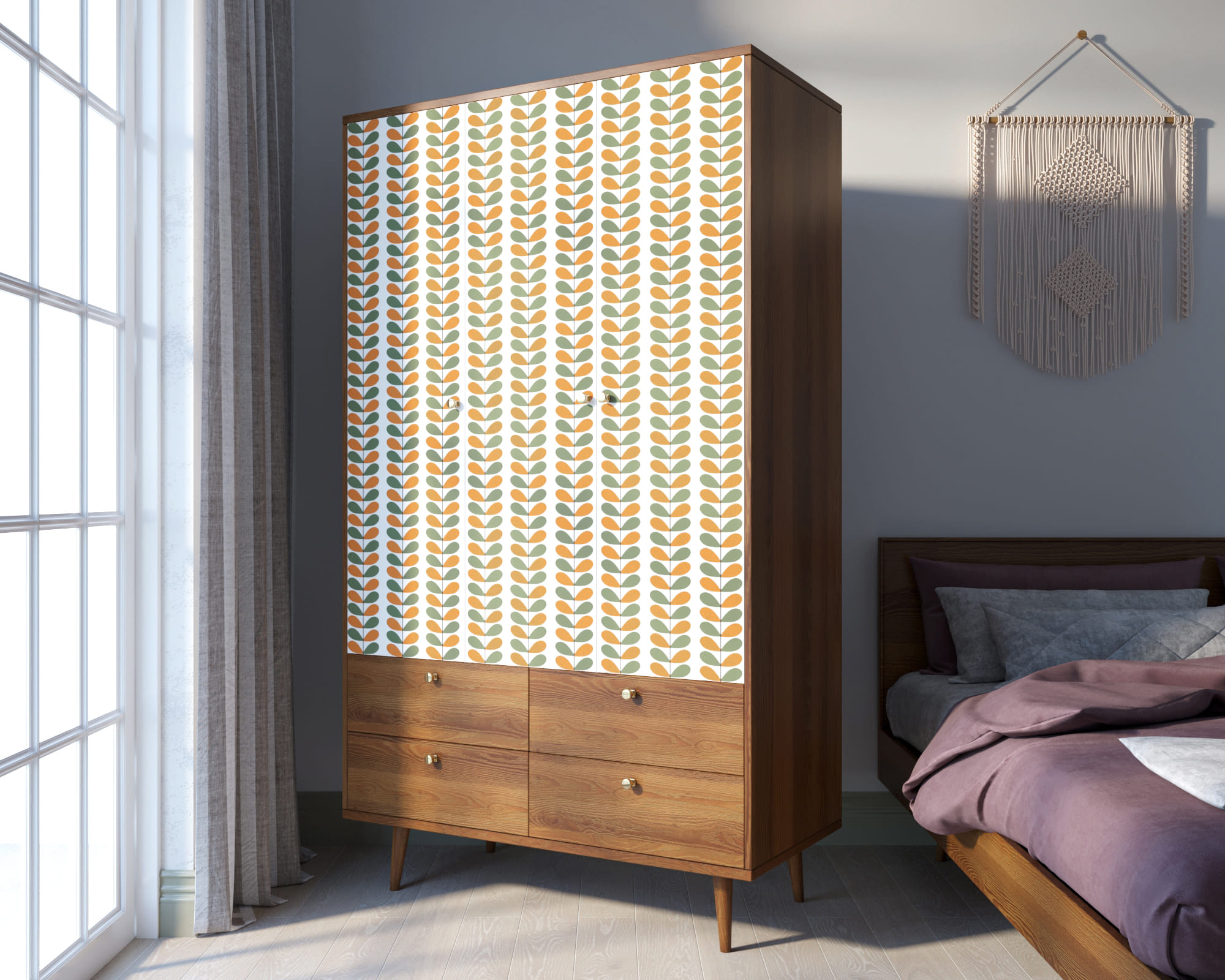 фото Шкаф трехстворчатый "Berber" принт 23 арт BB02/Print_23