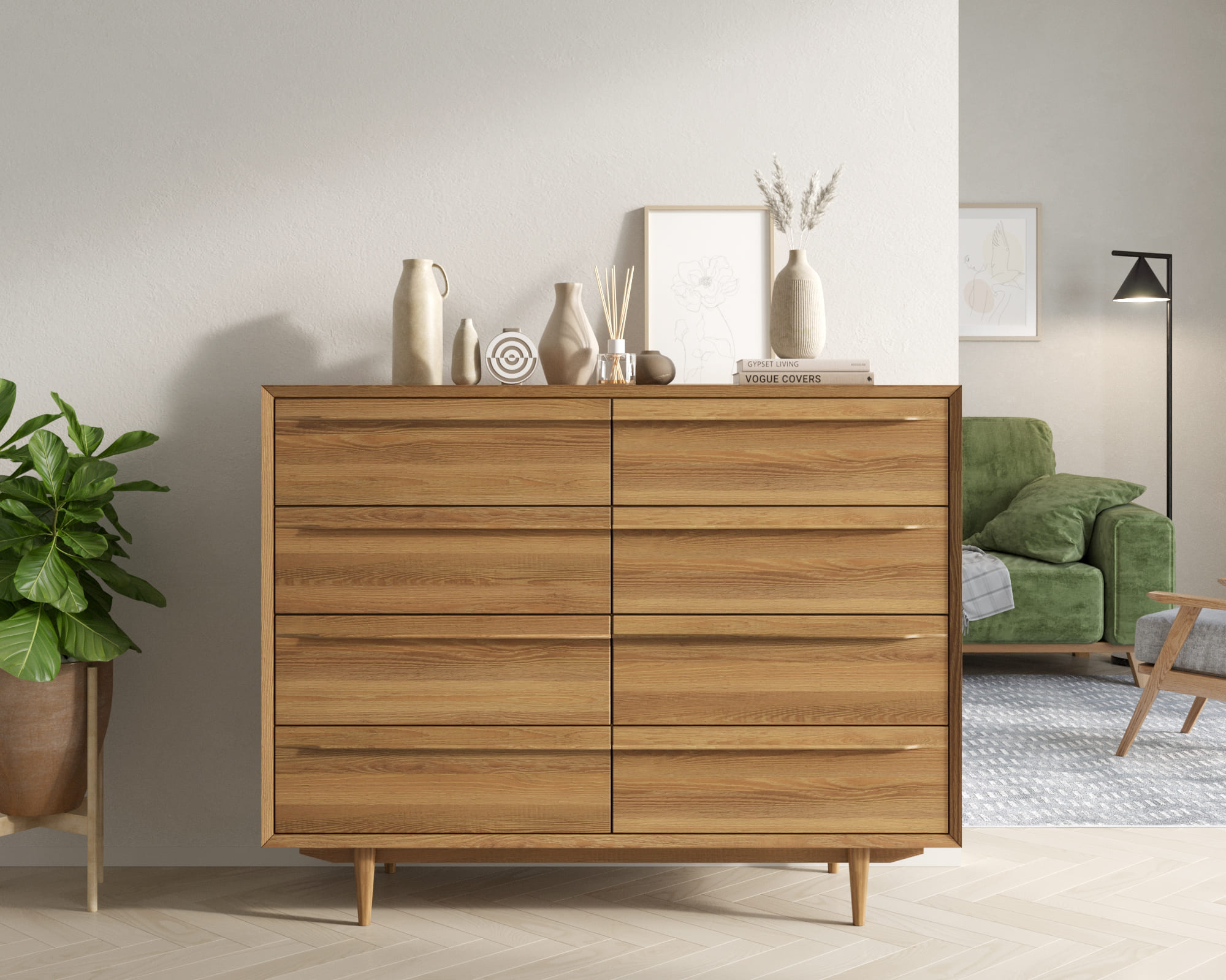 заказать Комод "Bruni" на восемь ящиков арт BR06