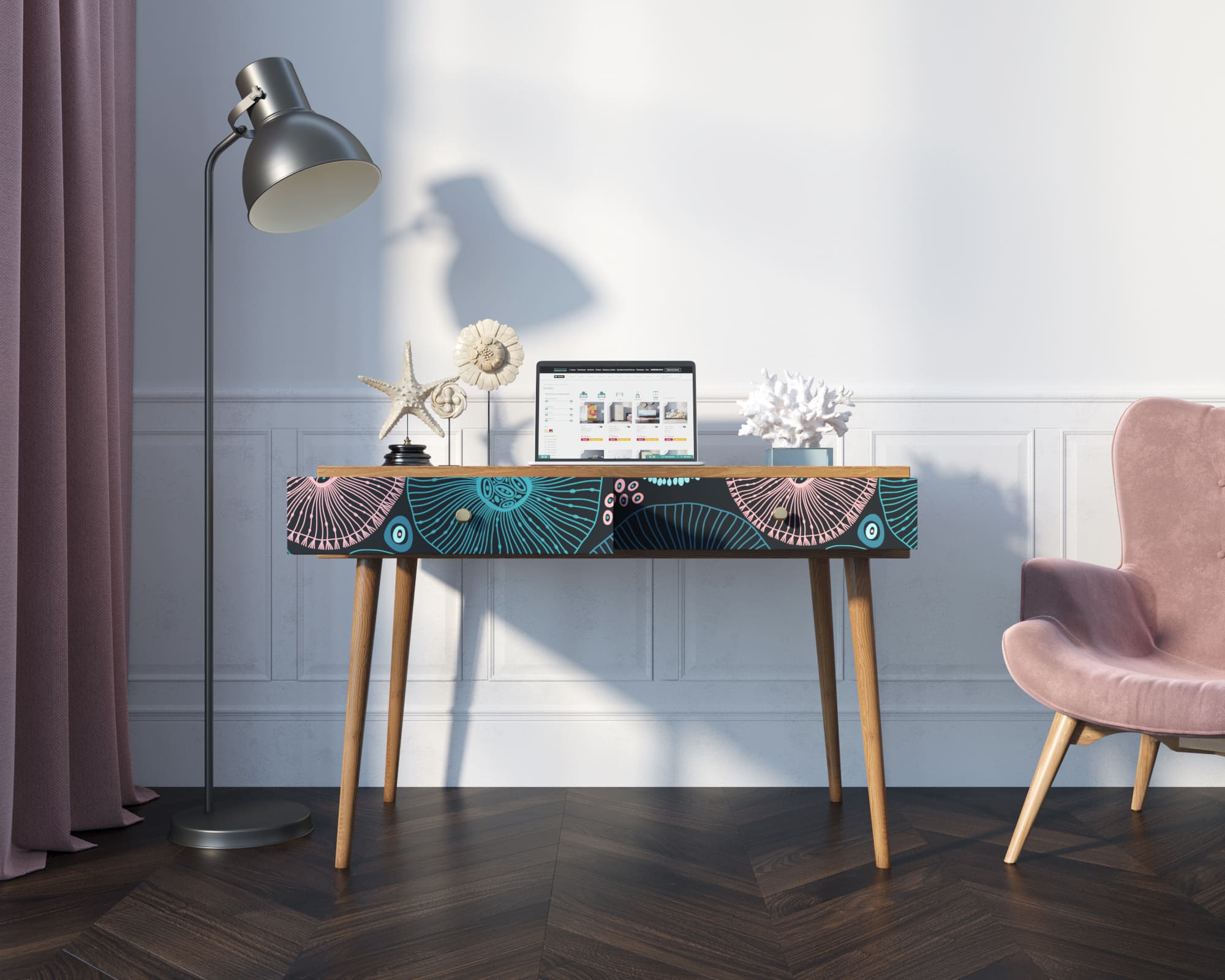 купить Стол рабочий "Berber" малый принт 32 арт BB32/Print_32