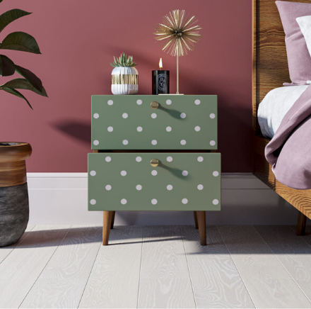 Тумбочка "Berber" с двумя ящиками 12 принт арт BB03/Print_12, разноцветная