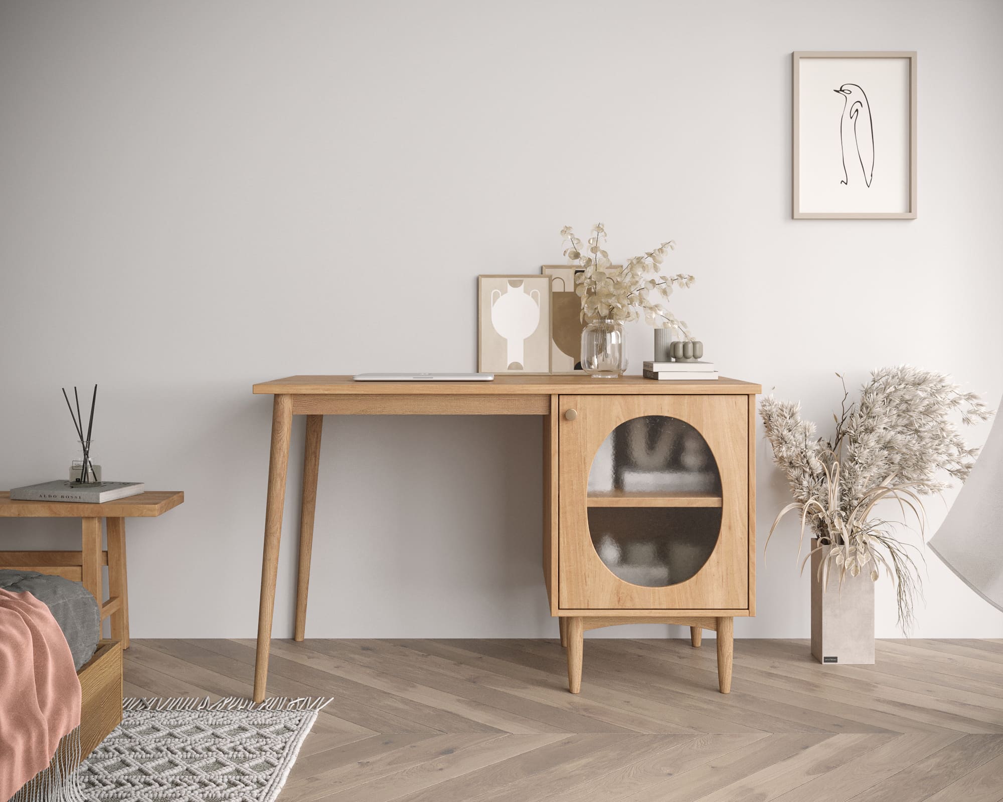 Стол рабочий "Bubble" с правой тумбой арт BBL08 в интернет-магазине