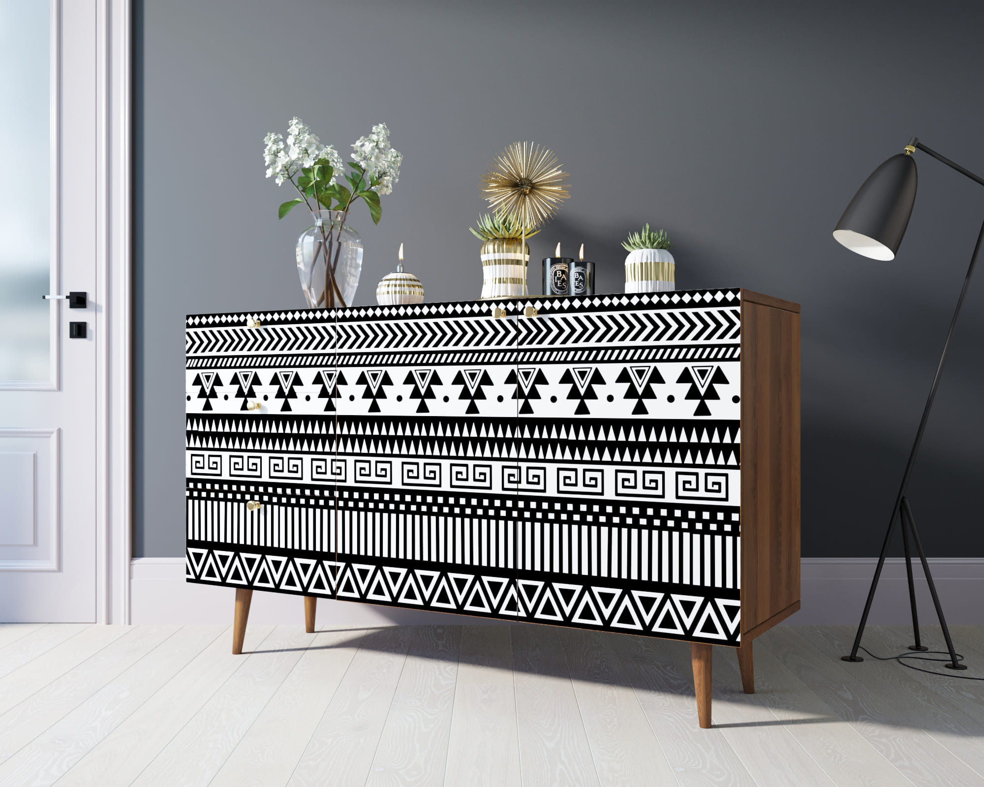 фото Комод "Berber" с двумя дверками и ящиками принт 19 арт BB17/Print_19